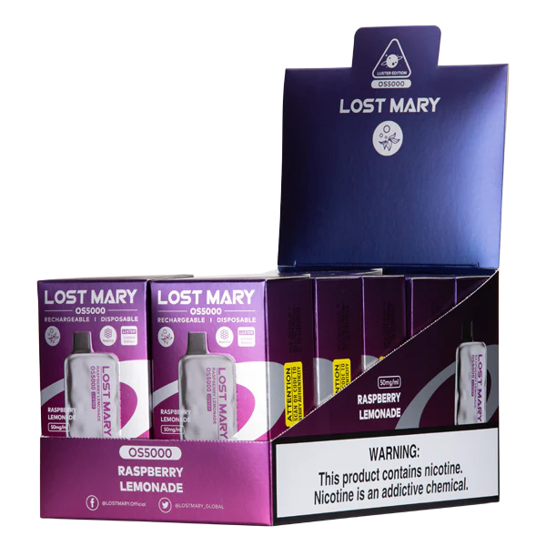 Raspberry Lemonade Lost Mary OS5000 Luster - Air Bar Vape Shop