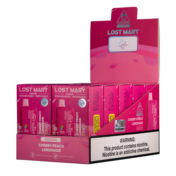 Cherry Peach Lemonade Lost Mary OS5000 - Air Bar Vape Shop