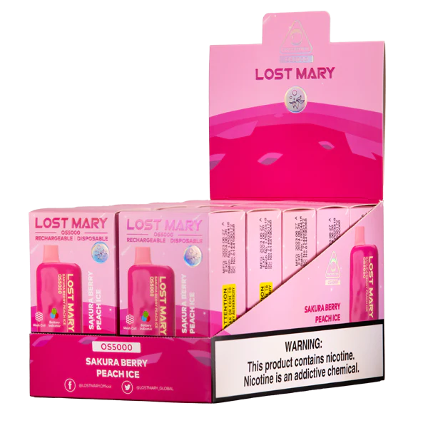 Sakura Berry Peach Ice Lost Mary OS5000 - Air Bar Vape Shop