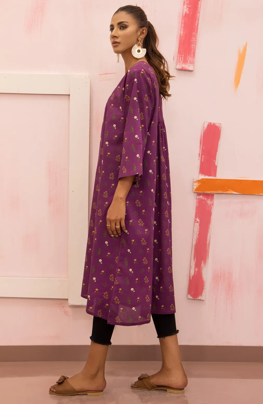 Stitched 1 Piece Printed Lawn Shirt (HCS-22-015/S MAGENTA)