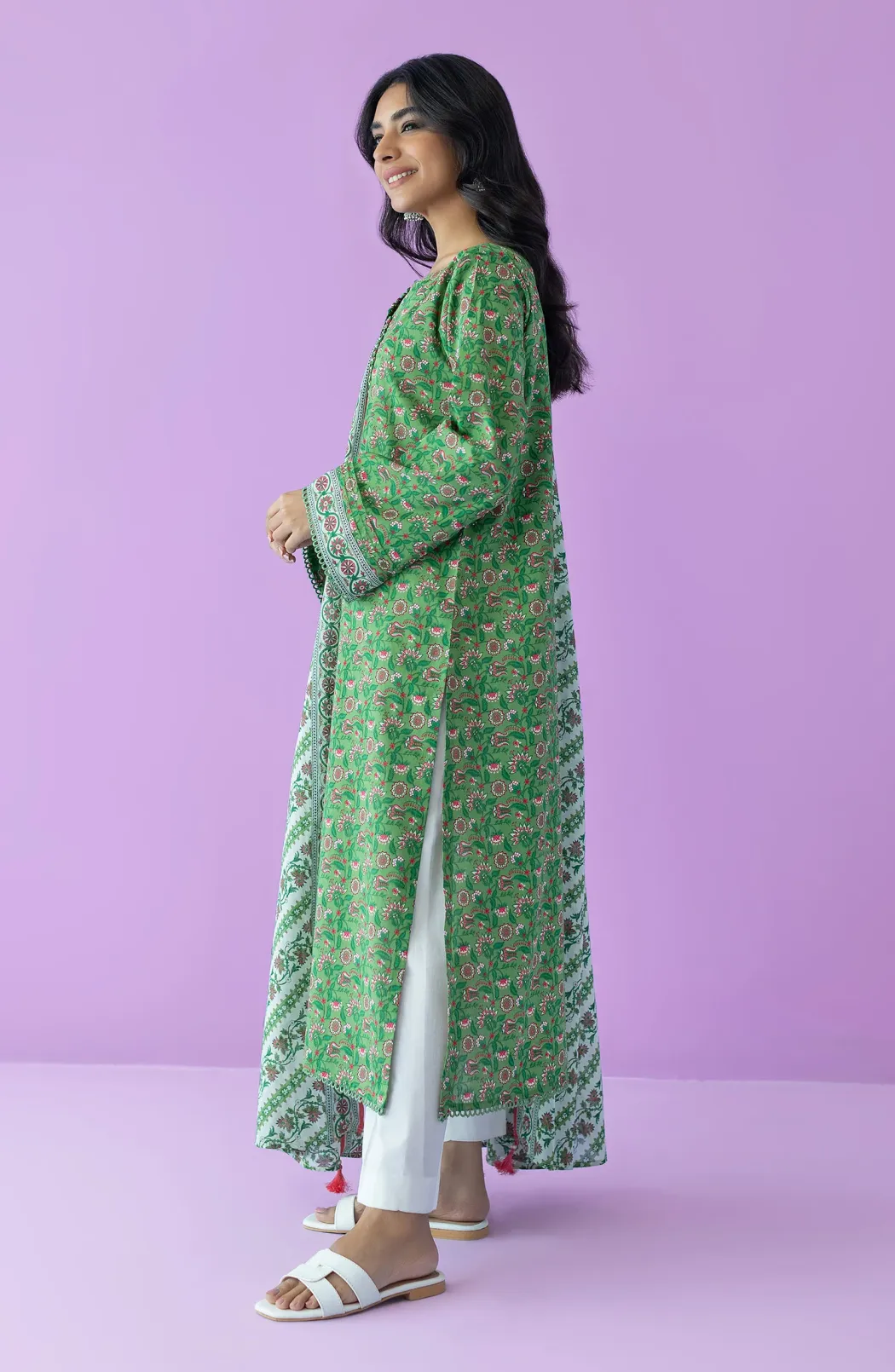 Unstitched 2 Piece Printed Lawn Shirt and Lawn Dupatta (NRDS-23-079/U L.GREEN)