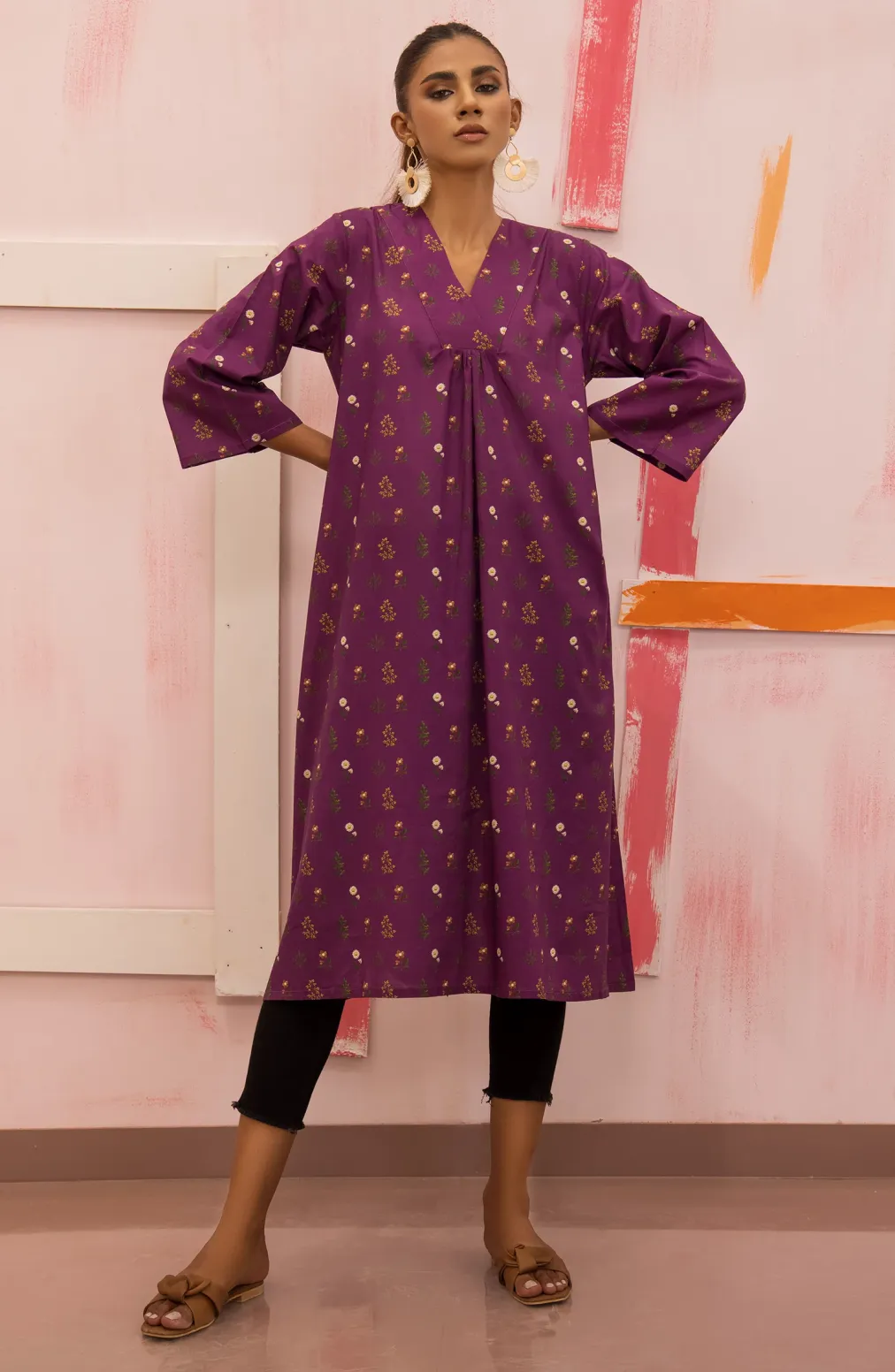 Stitched 1 Piece Printed Lawn Shirt (HCS-22-015/S MAGENTA)