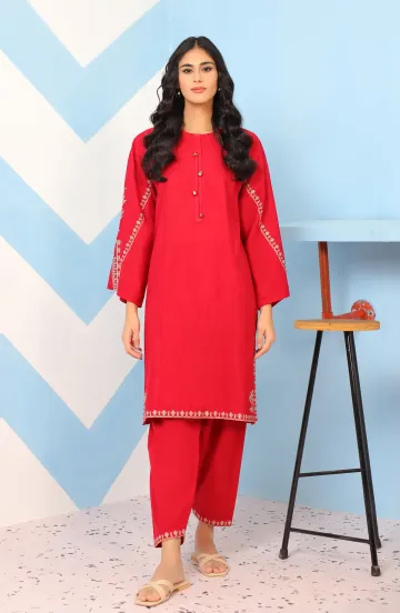 Stitched 2 Piece Embroidered Khaddar Shirt and Pant (WRCK23W-2014)