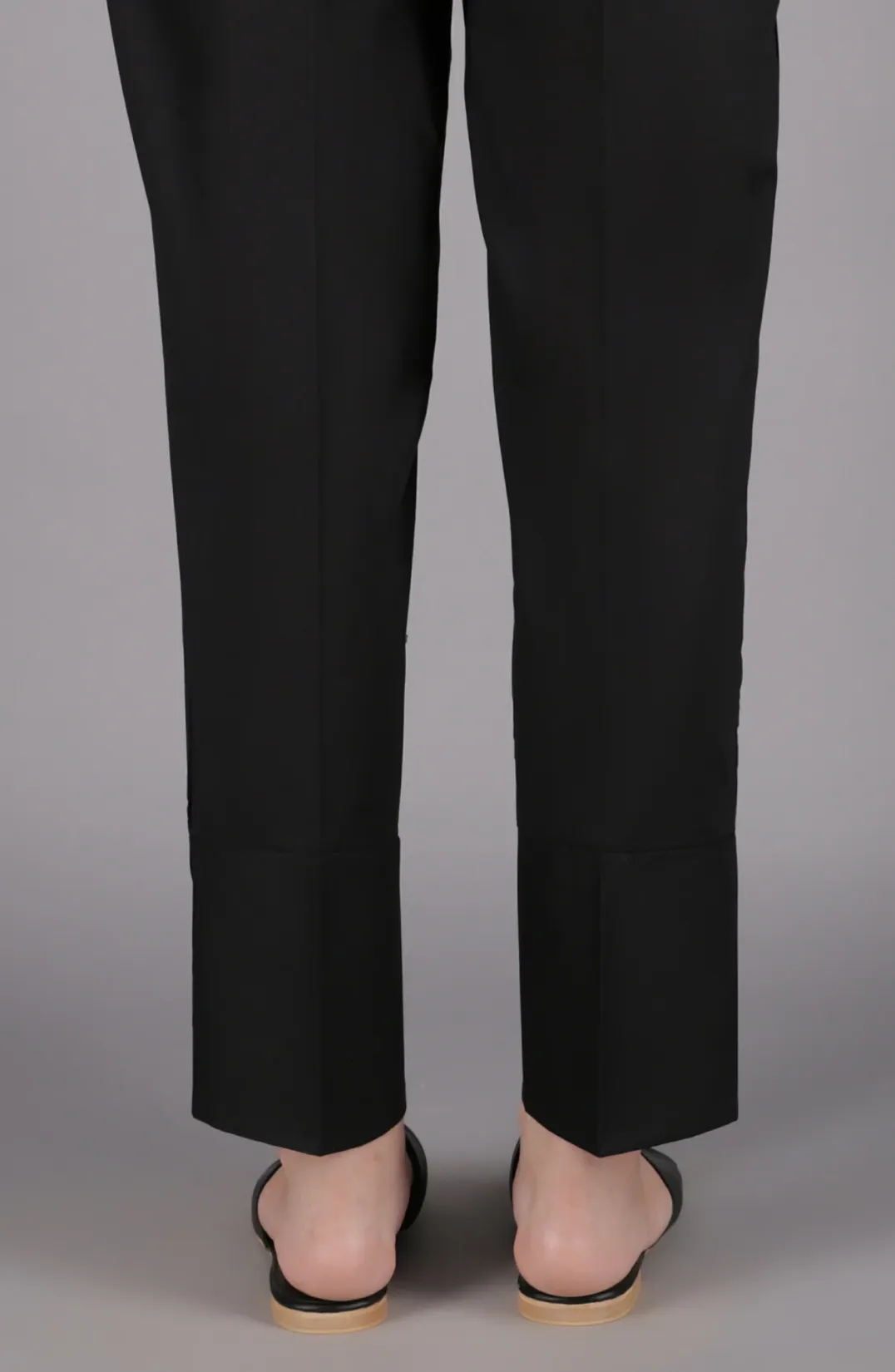 Stitched Bottoms 1 Piece Plain Cambric Pants (NRP-105/S BLACK)