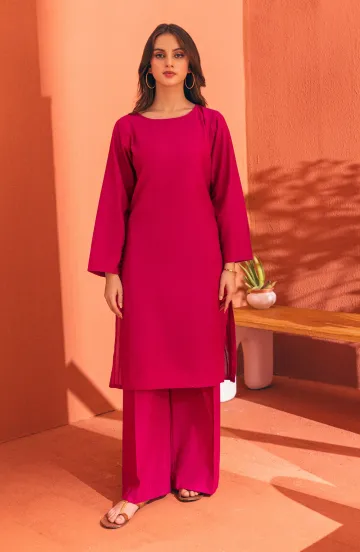 Stitched 2 Piece Plain Jacquard Shirt and Jacquard Pant (WRHJ23S-2002)