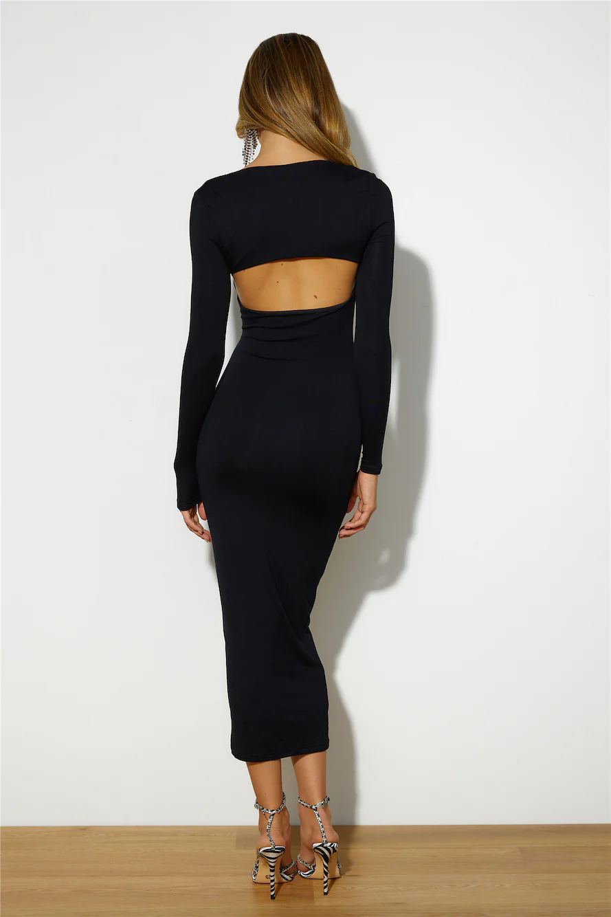 Fashionista Lover Midi Dress Black