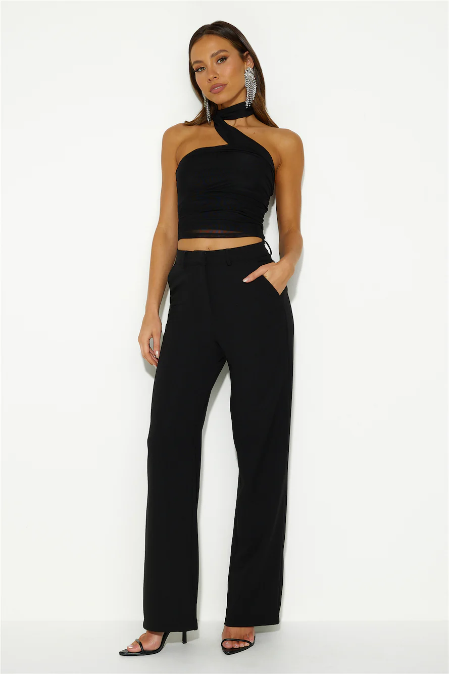 Seen Together Mesh Crop Top Black
