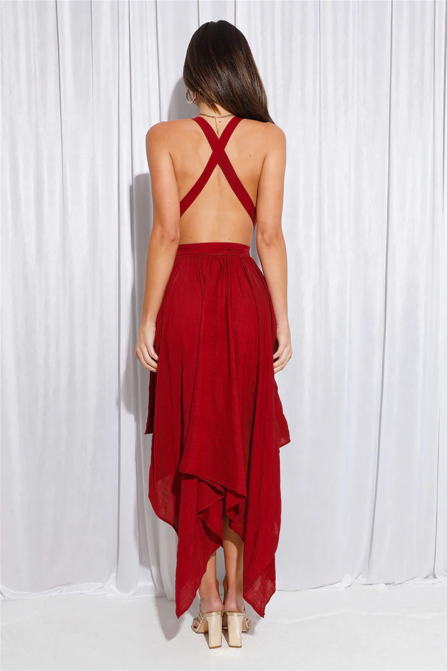 Lover Wanted Midi Dress Wine