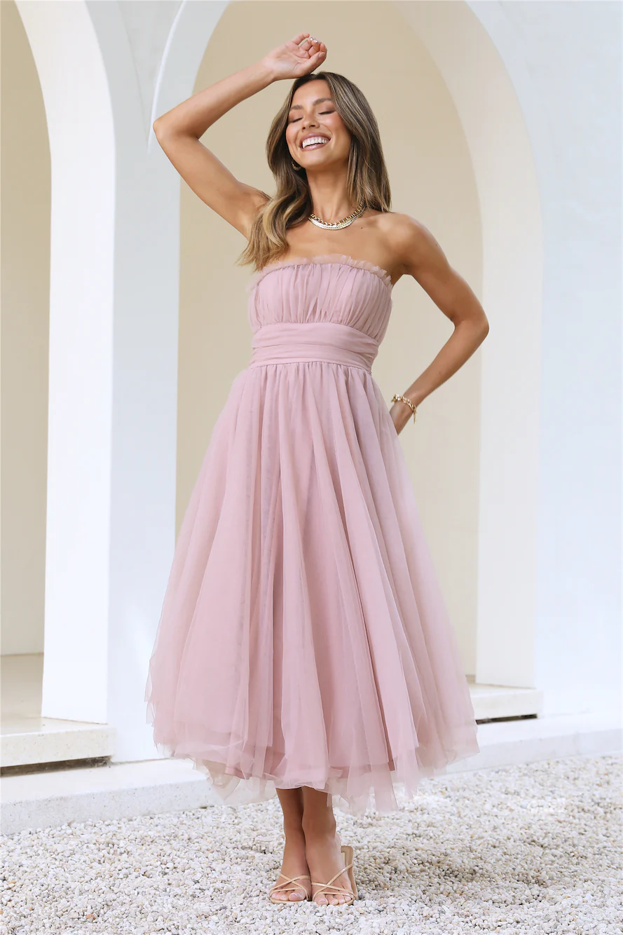 VIP Mood Midi Dress  Pink