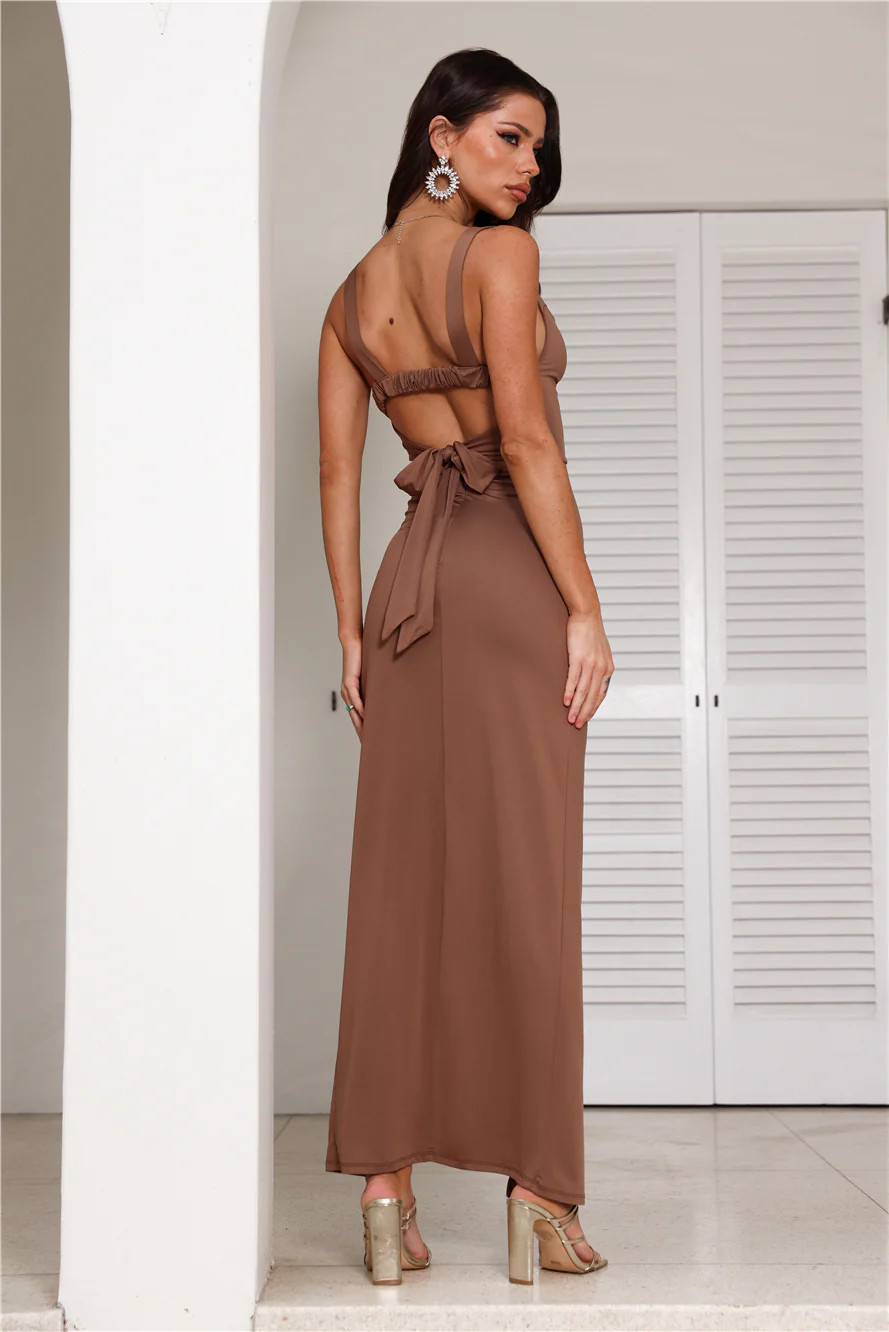 Enter The Party Maxi Dress Chocolate