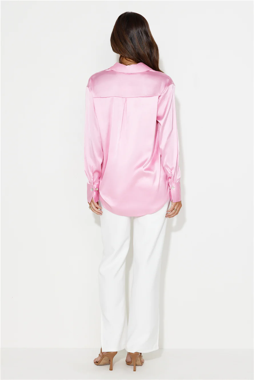 In Saigon Satin Shirt Pink