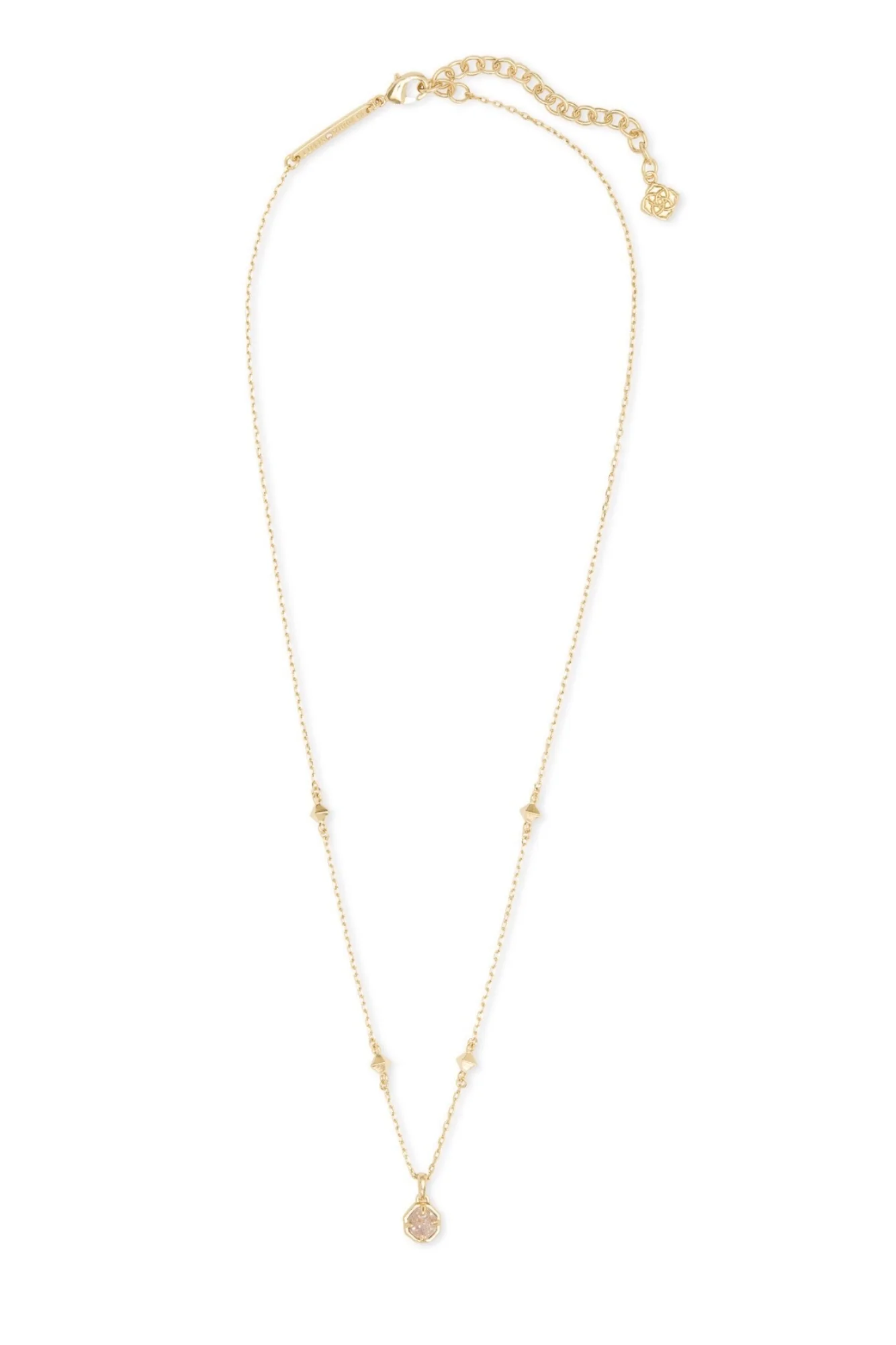 KENDRA SCOTT Nola Short Pendant Necklace Gold Iridescent Drusy