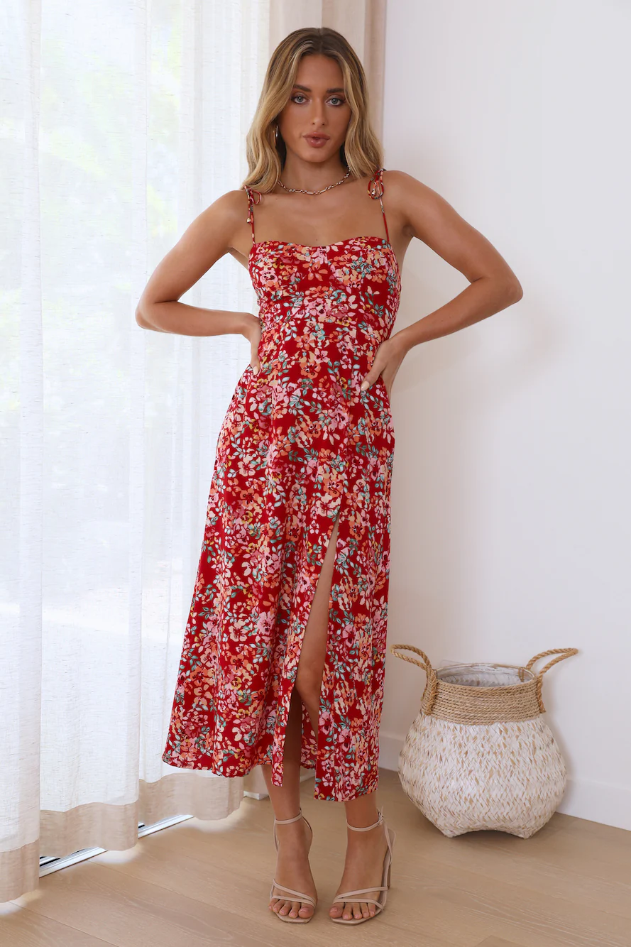 Her Pick Midi Dress Red