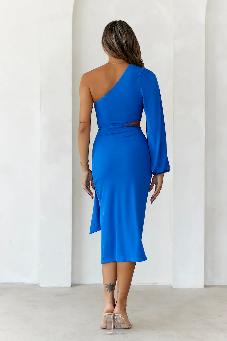 Feeling Snatched Midi Dress Blue