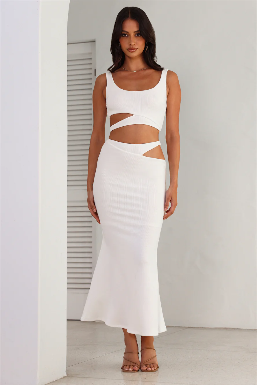 Where Did You Go Ribbed Crop Top White