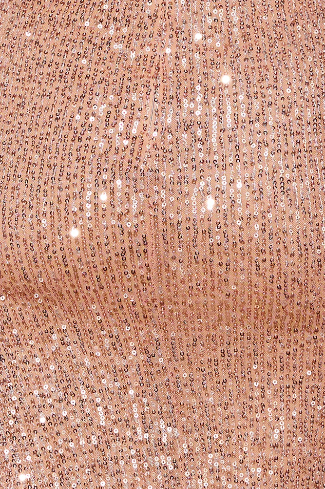 So Outta My Mind Maxi Dress Sequin Gold