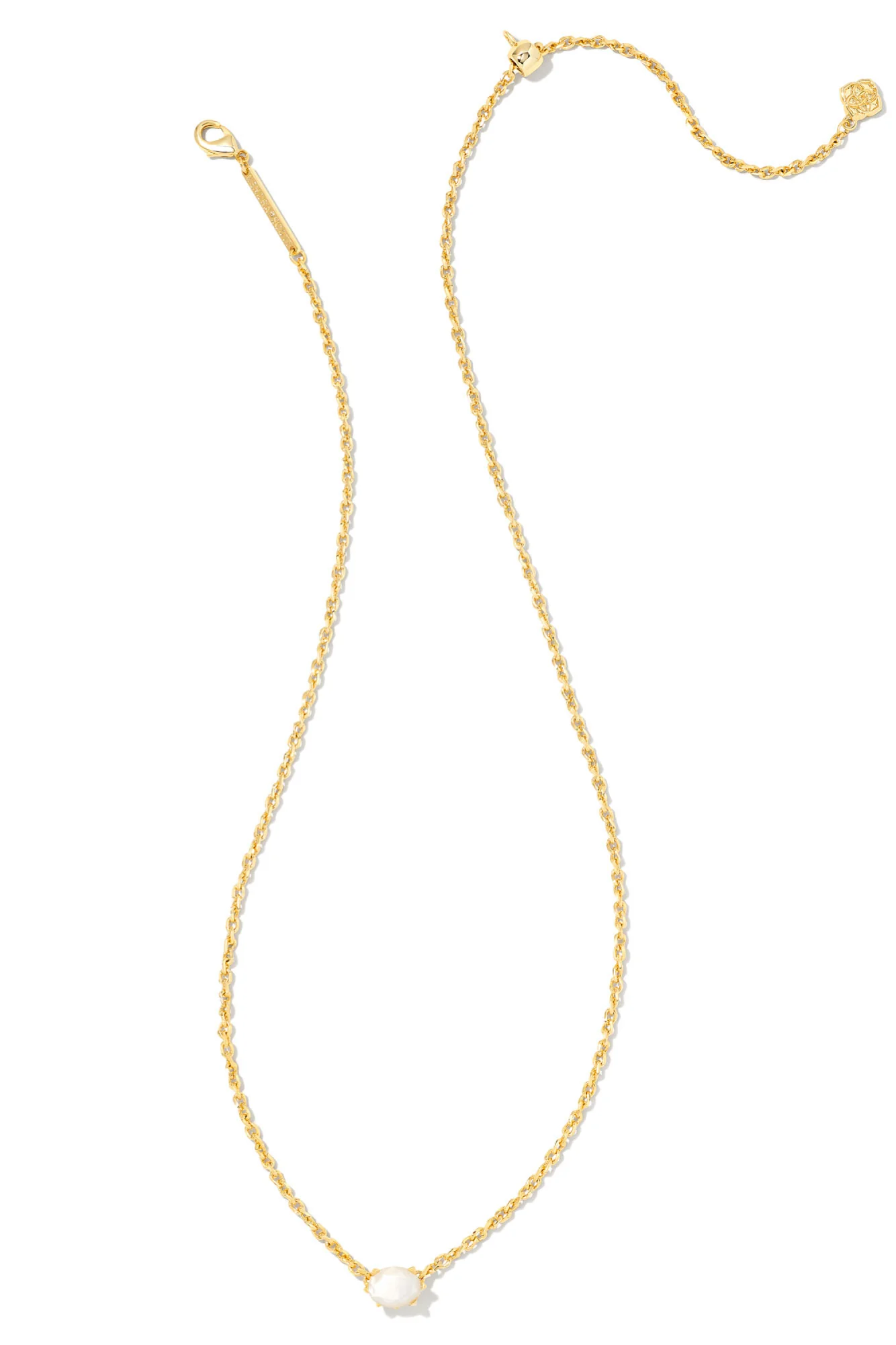 KENDRA SCOTT Cailin Crystal Pendant Necklace Gold Ivory Mother Of Pearl