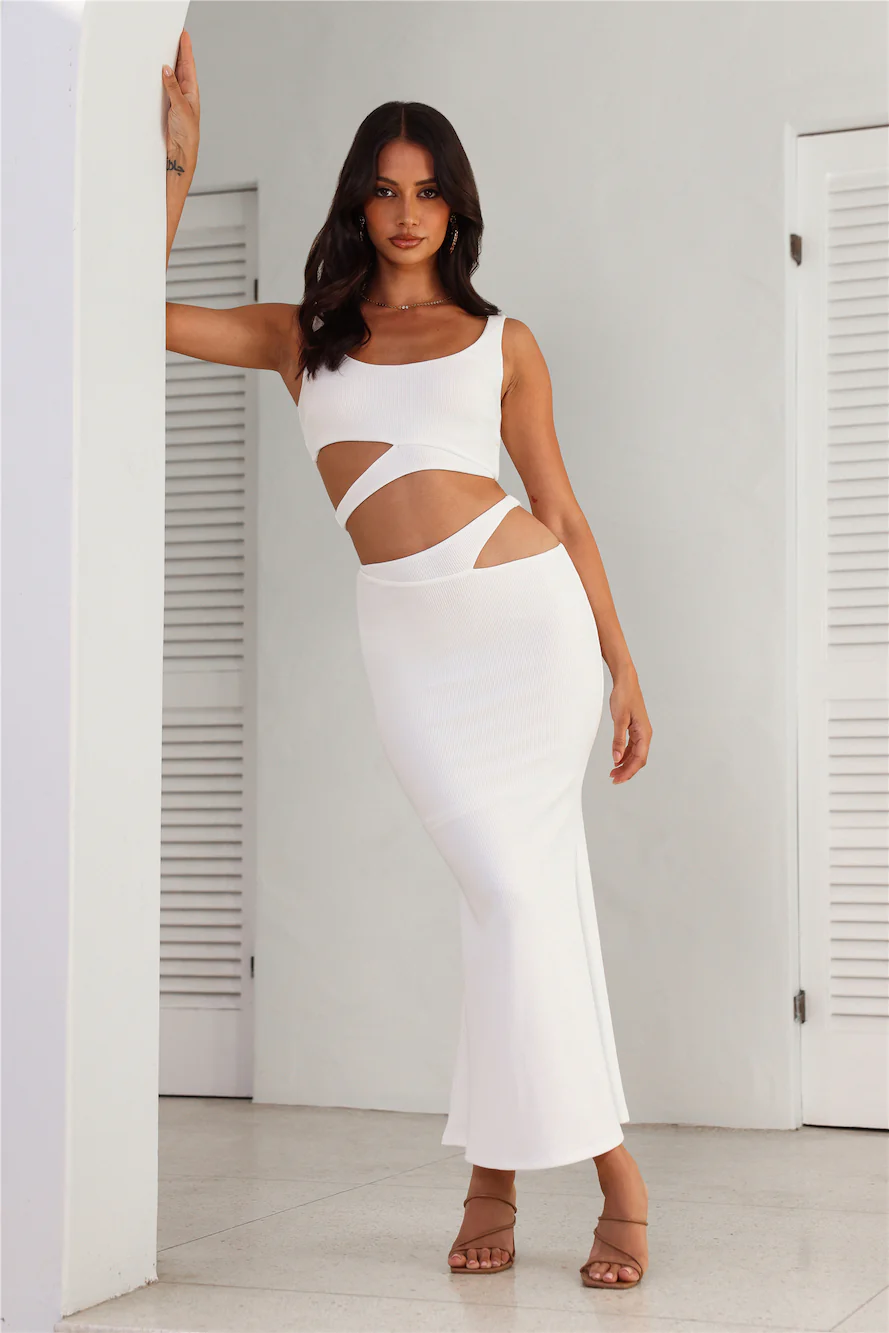 Where Did You Go Ribbed Crop Top White