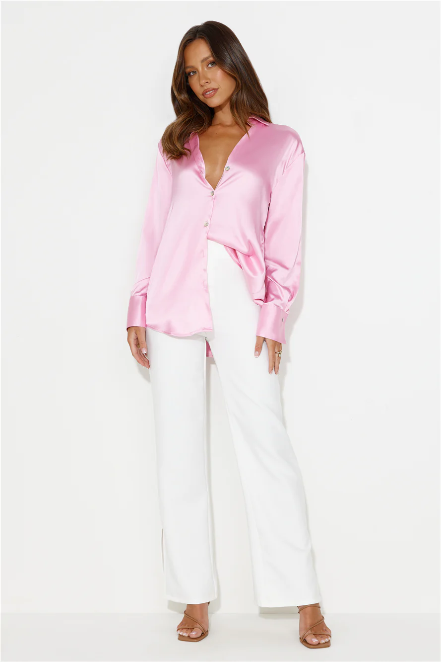 In Saigon Satin Shirt Pink