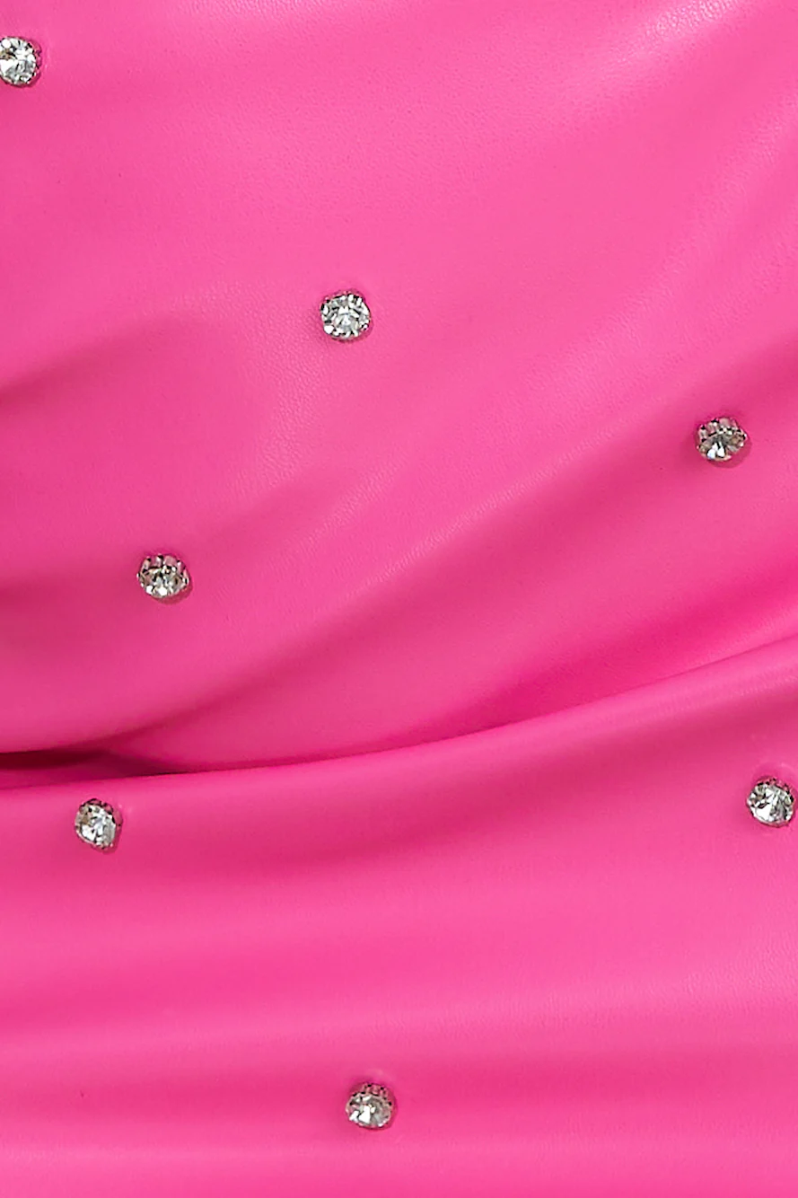 Luxe Sparkle Crop Top Hot Pink