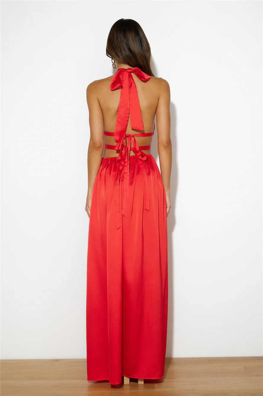 No Cares Midi Dress Red