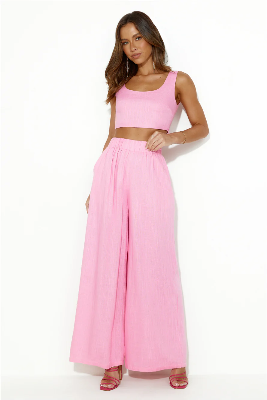 From The Sea Linen Pants Pink