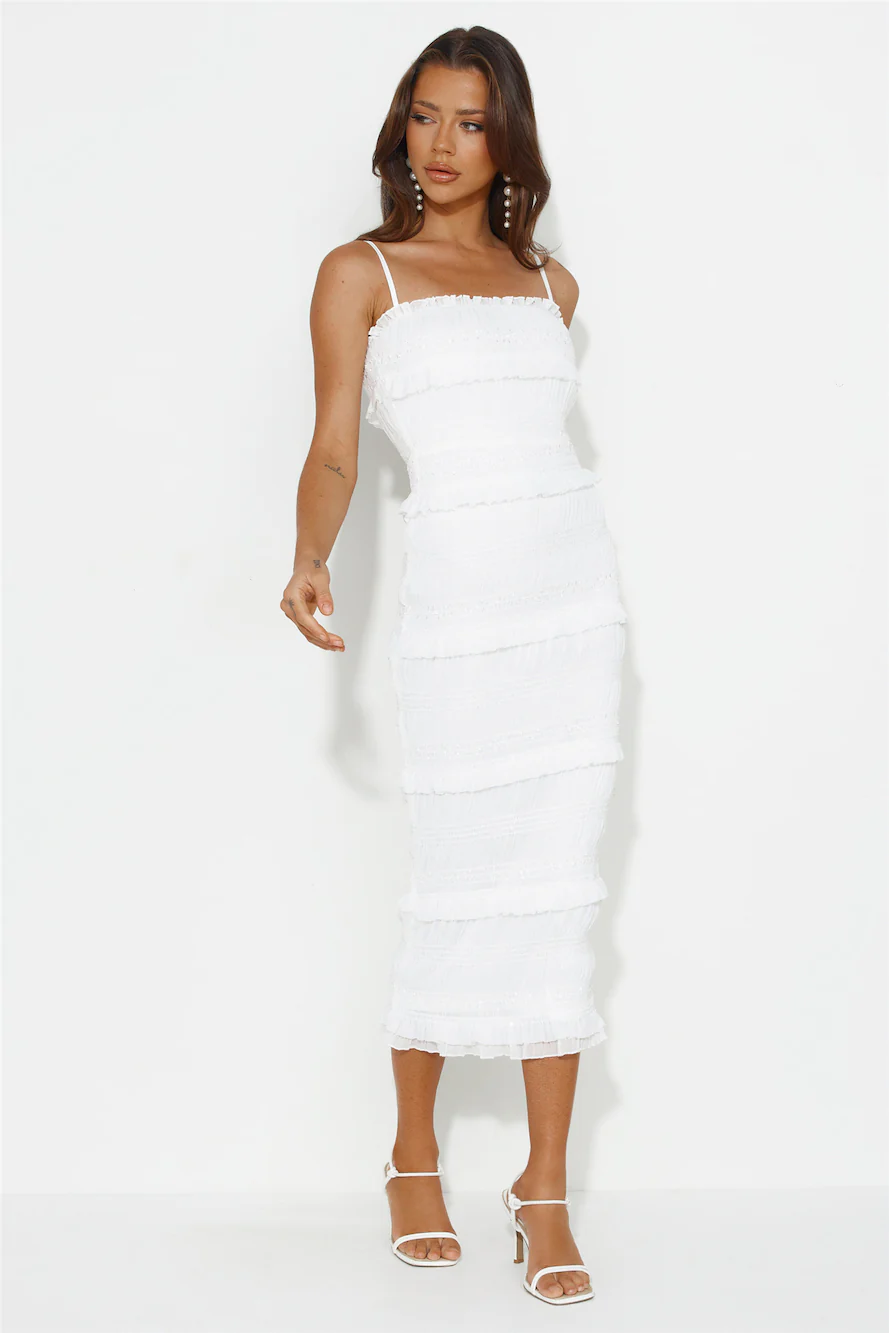 She's Classy Midi Dress White