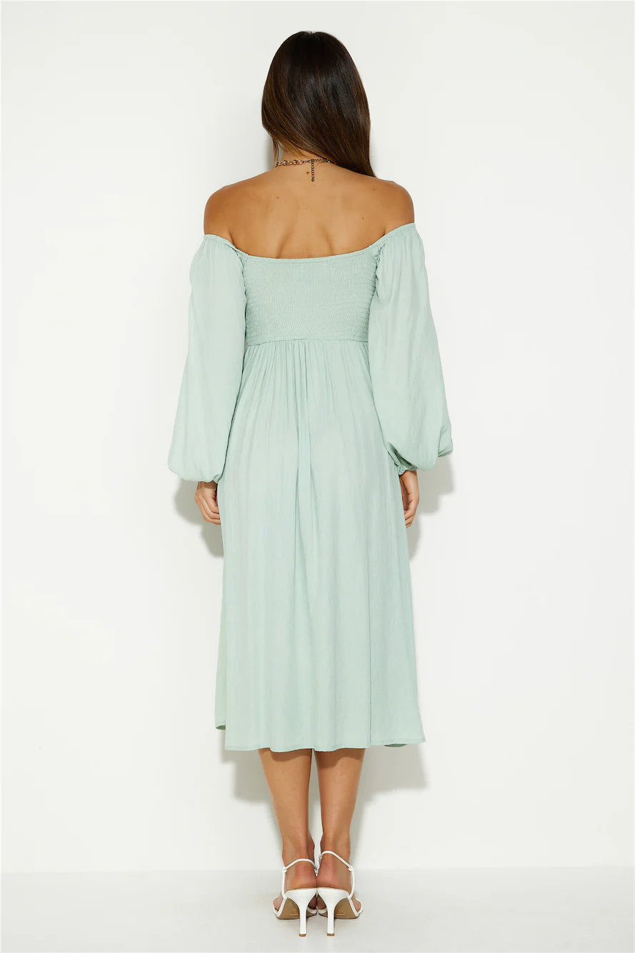 Want To Dance Midi Dress Sage