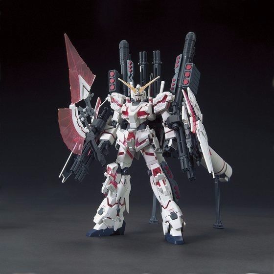 Bandai Hguc 1/144 Full Armor Unicorn Gundam Destroy Mode Red Color Ver Model Kit