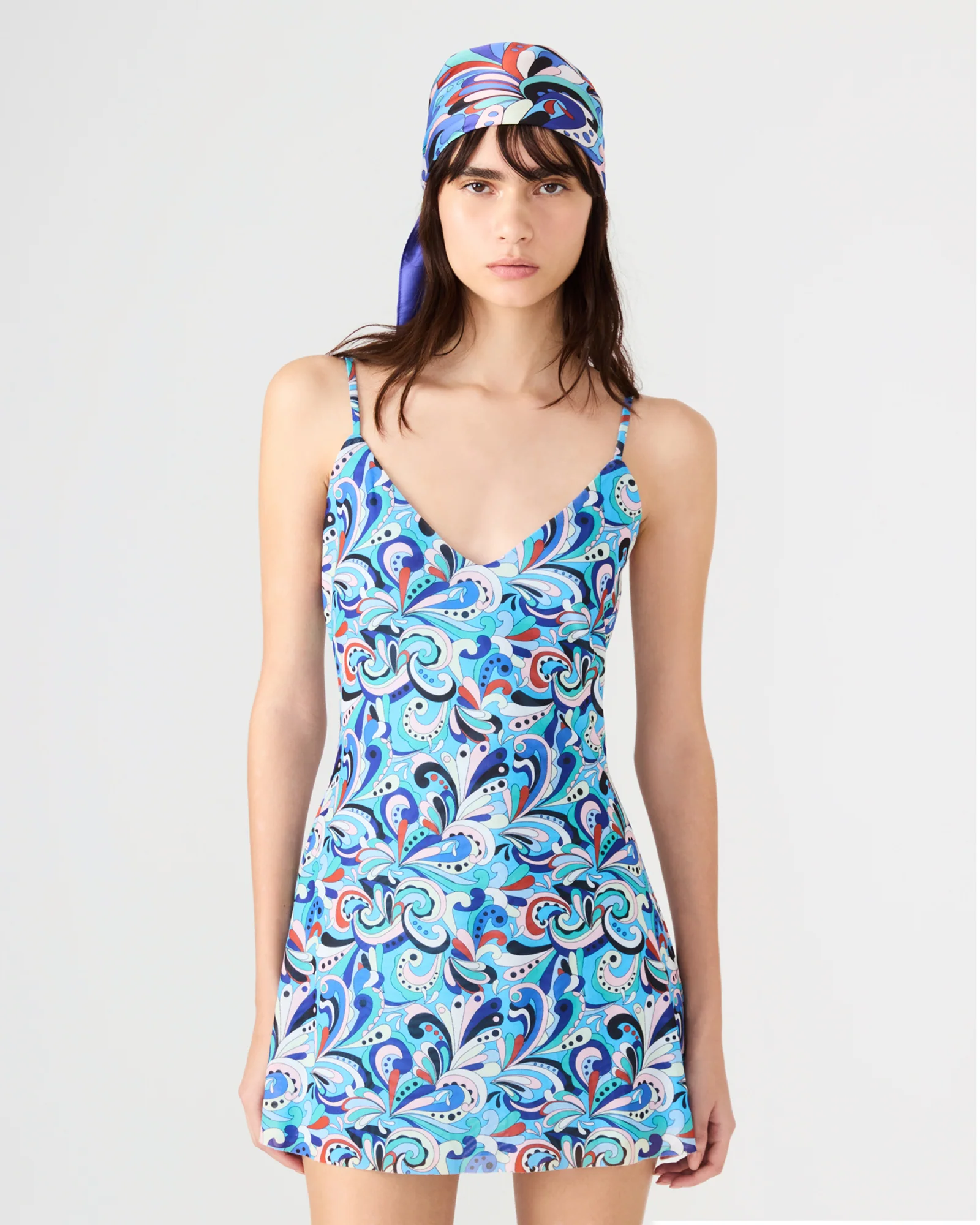 SHEILA DRESS TEAL PAISLEY