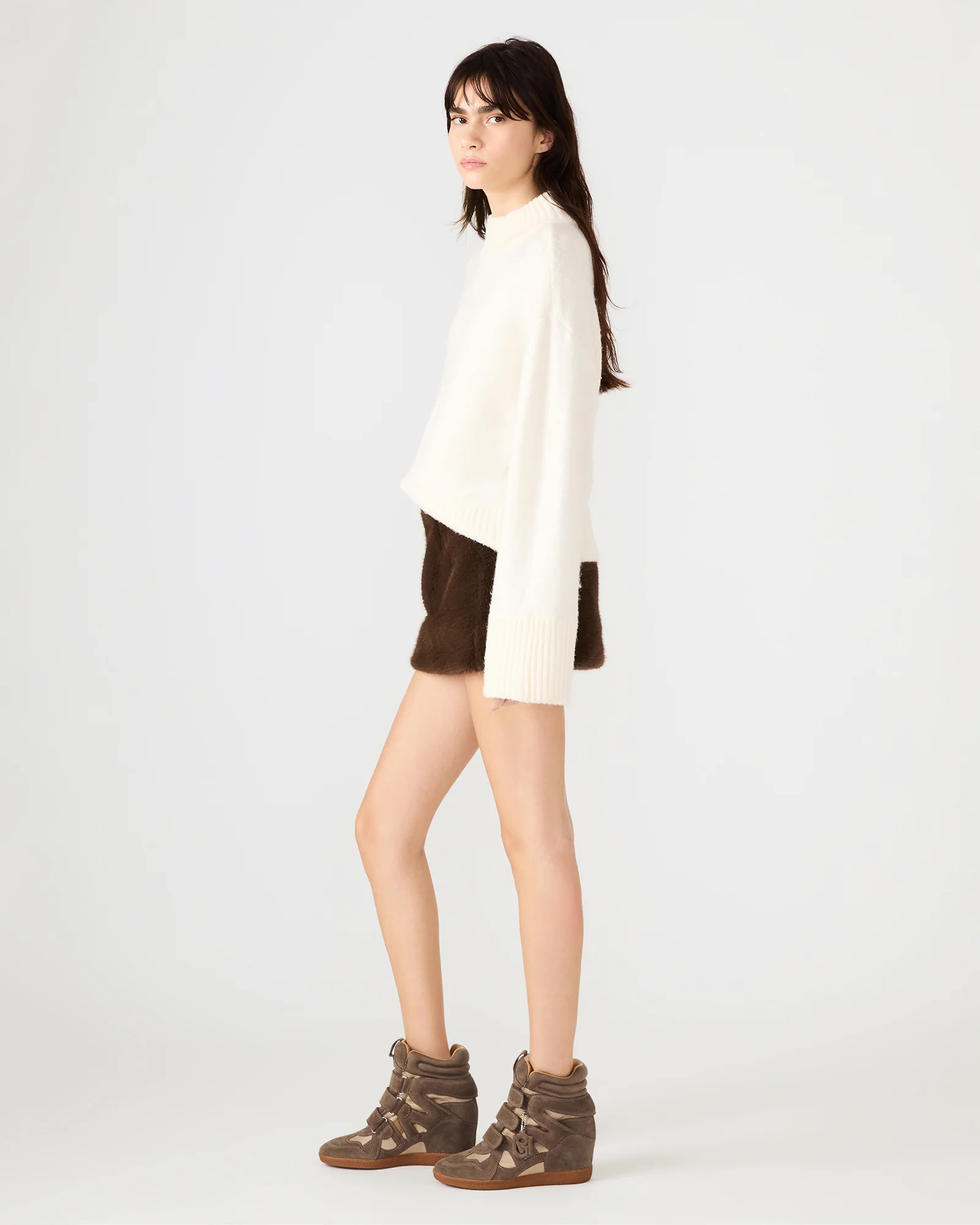 AVIVA FAUX FUR SKIRT DARK ESPRESSO
