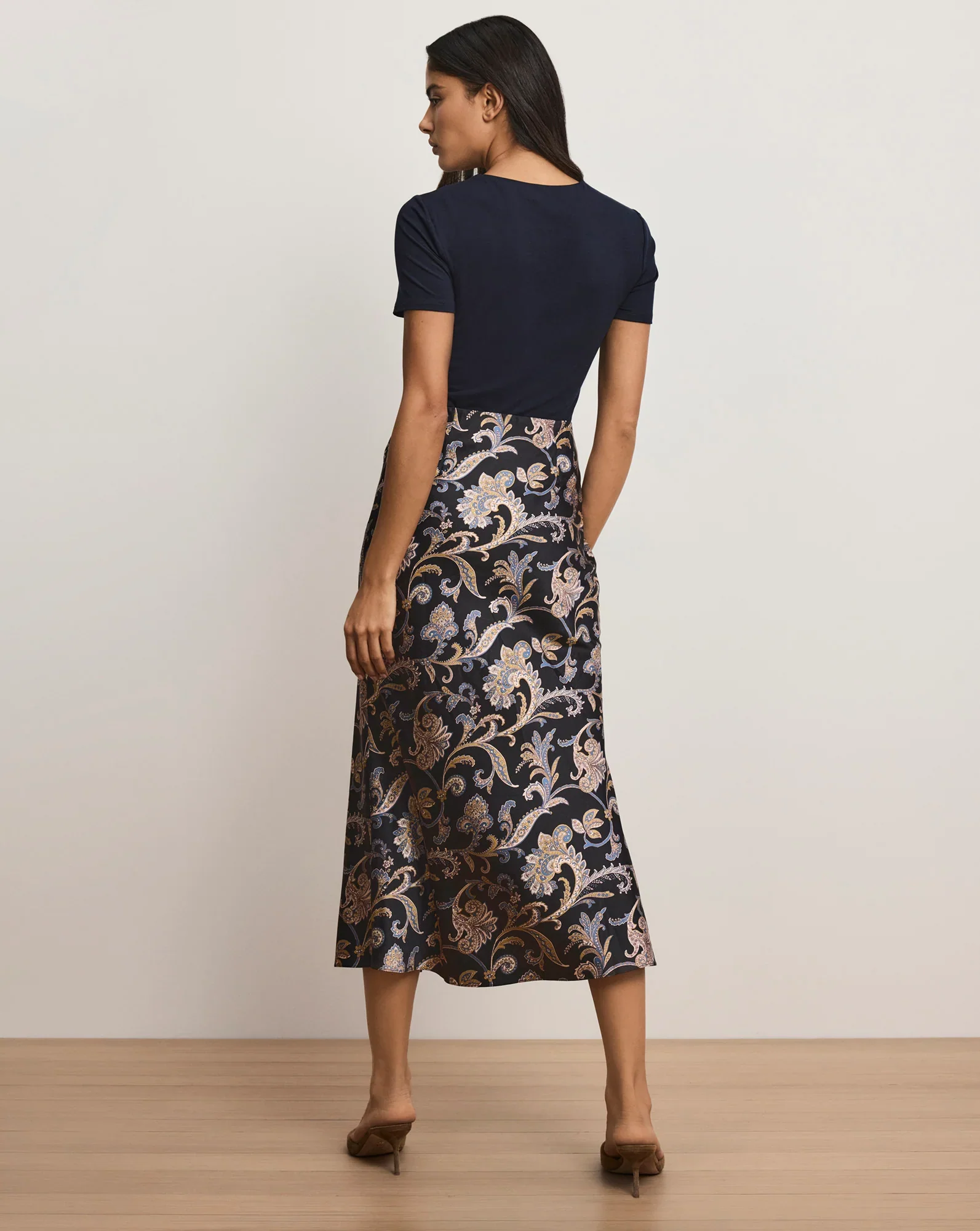 Clover Paisley Midi Skirt