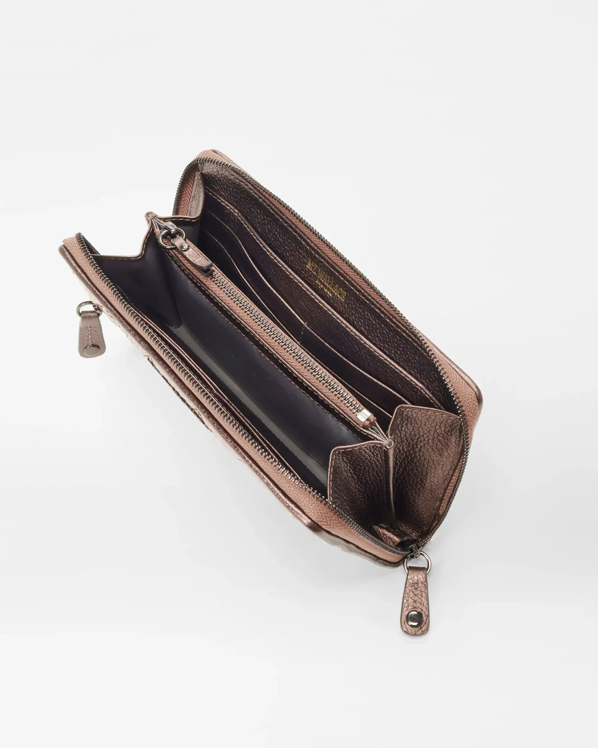 Copper Metallic Lacquer Crosby Long Wallet