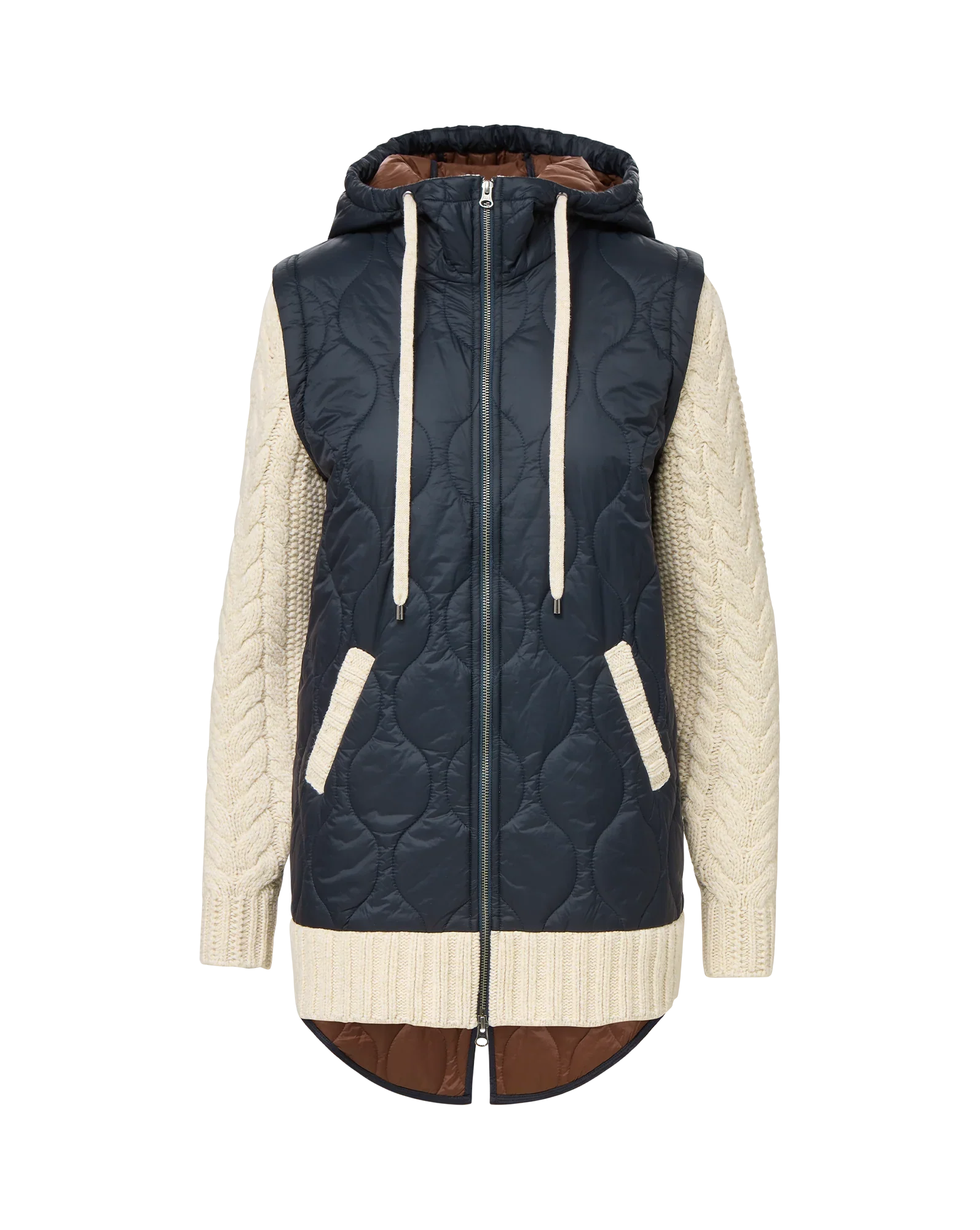 Barrows Knit-Sleeve Quilted Jacket