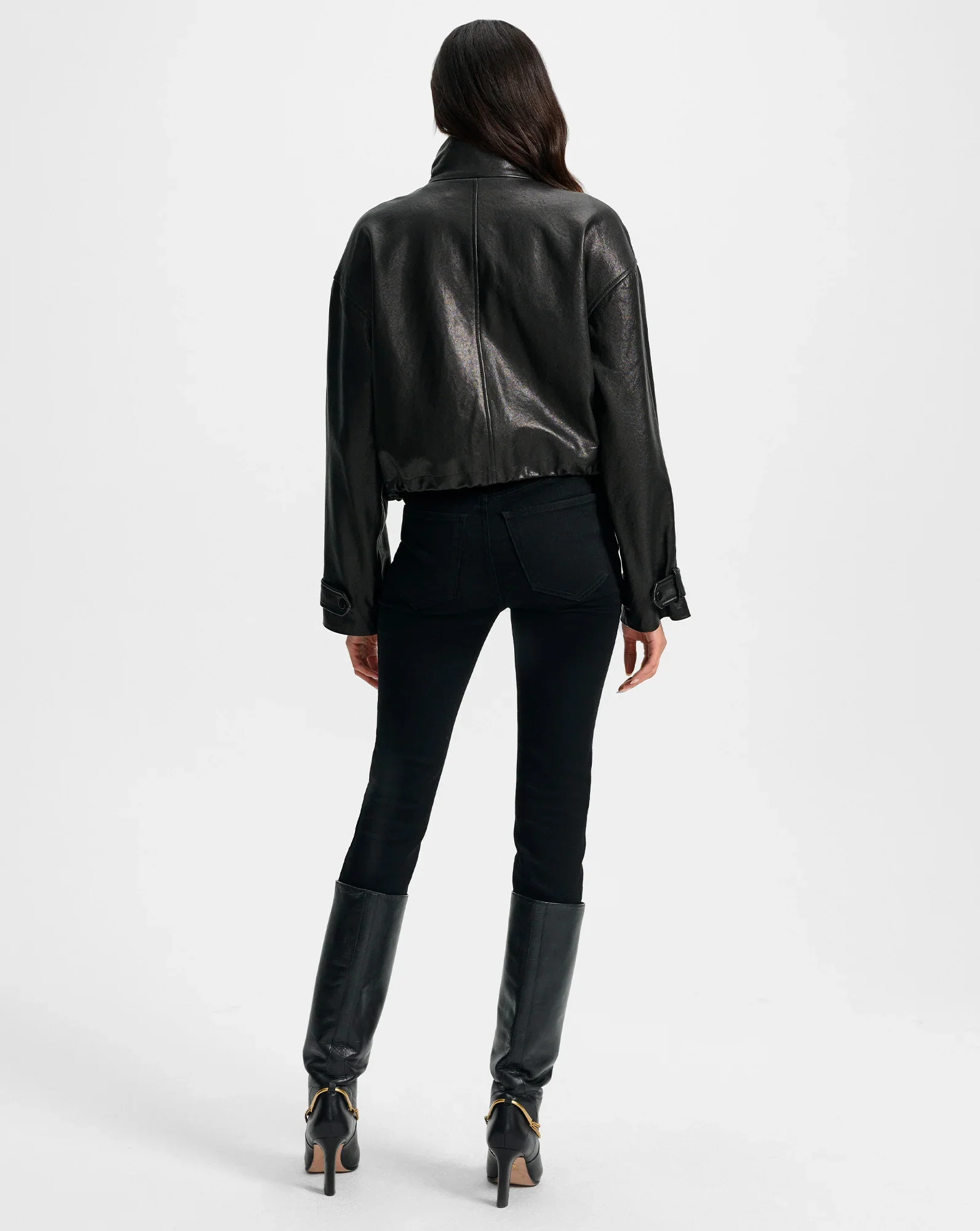 Bateman Cropped Leather Jacket