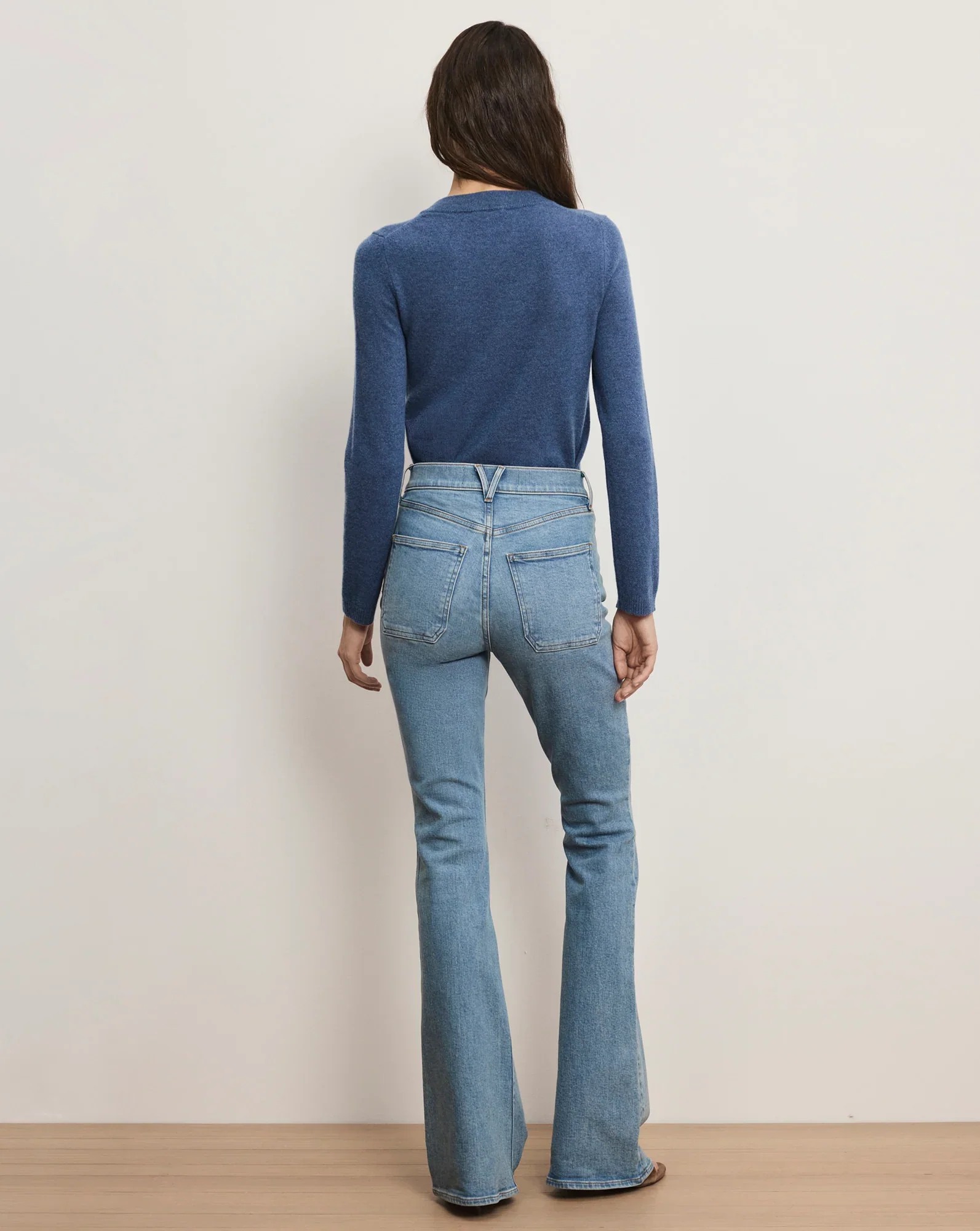 Beverly Patch-Pocket Skinny-Flare Jean