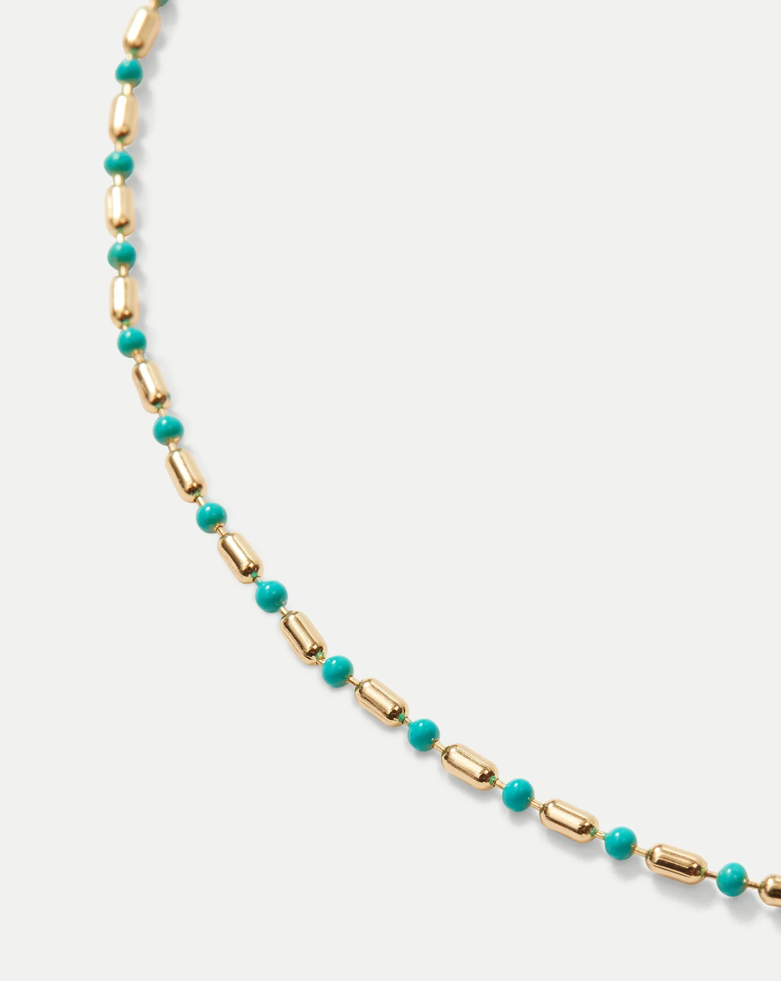 Long Enamel Bead Chain Necklace