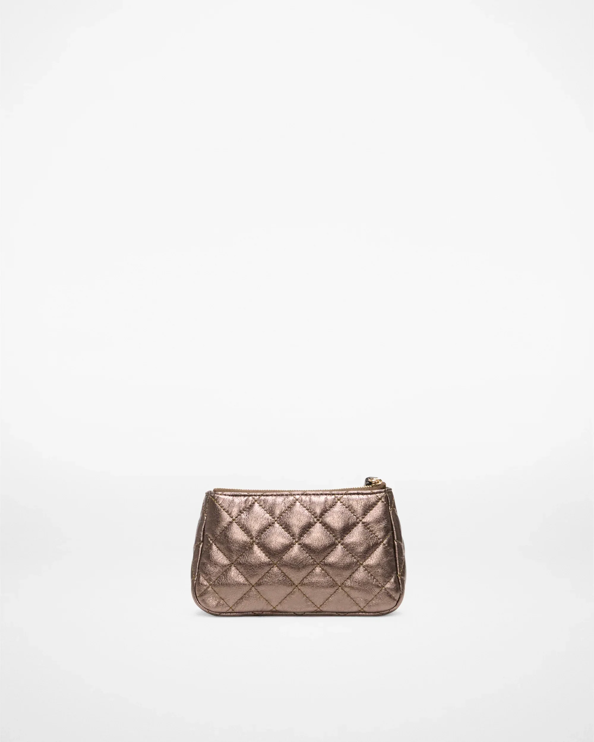 Espresso Metallic Leather Small Luna Cosmetic