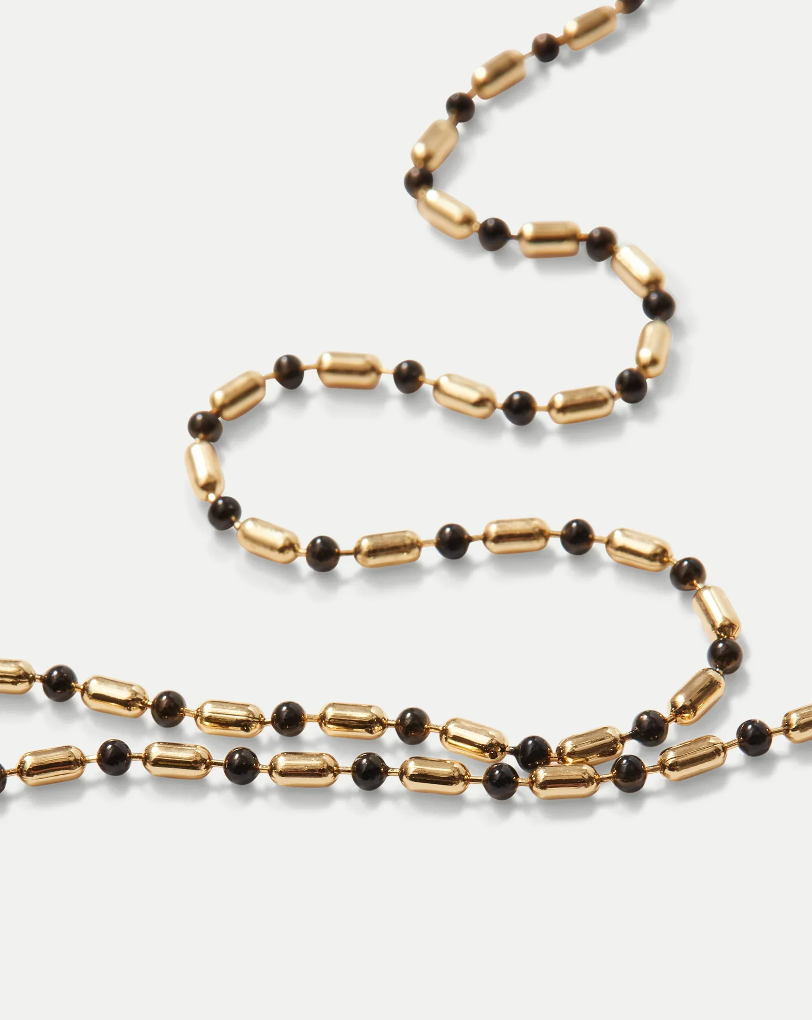 Long Enamel Bead Chain Necklace