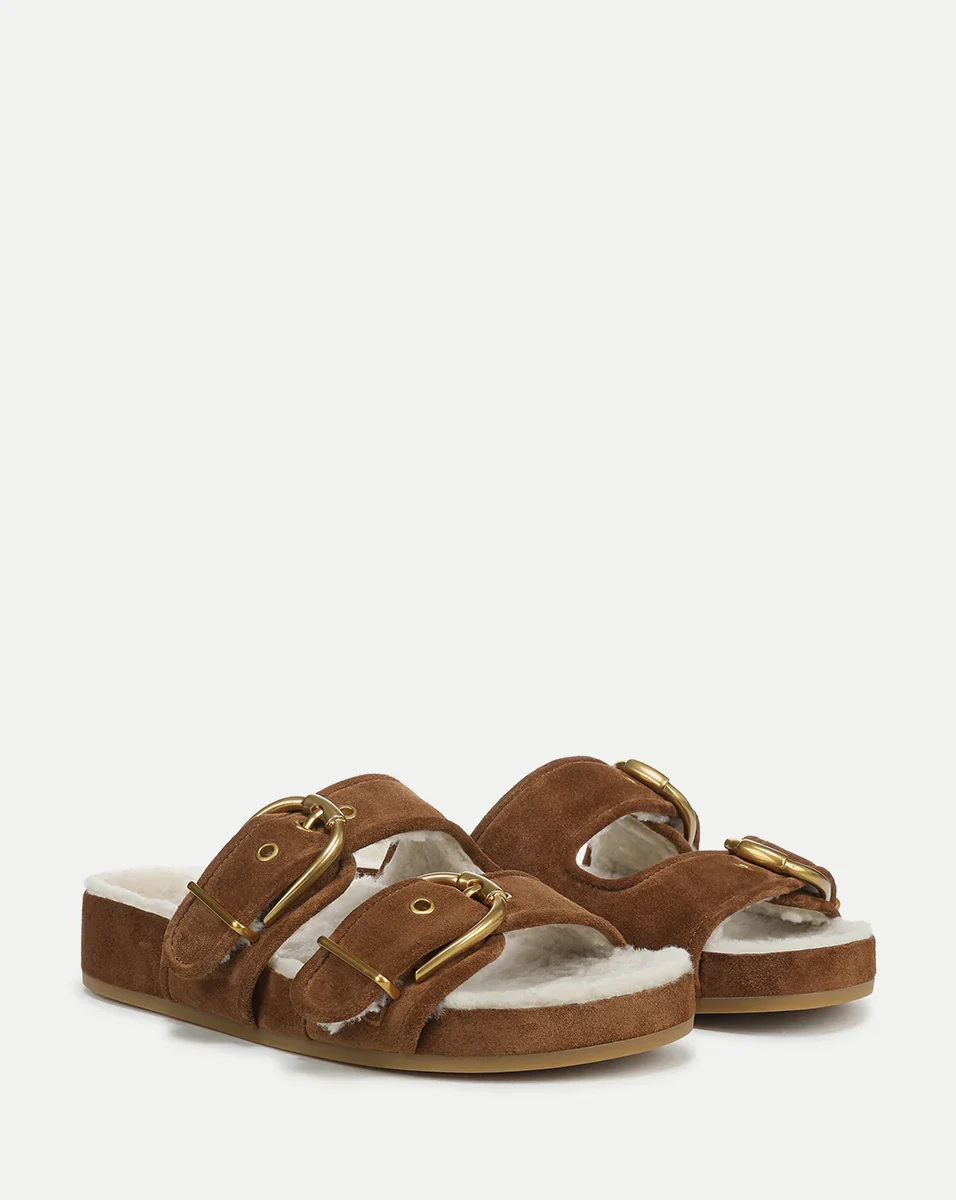 Prue Shearling Buckle Sandal