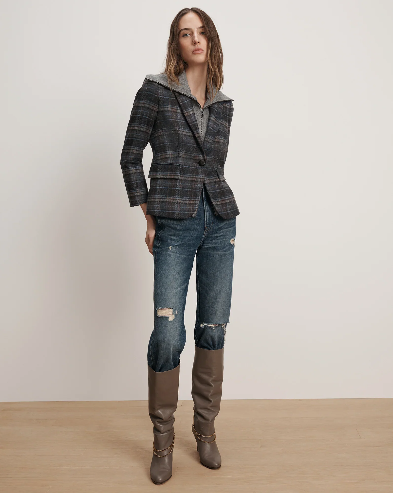Schoolboy Plaid Dickey Jacket