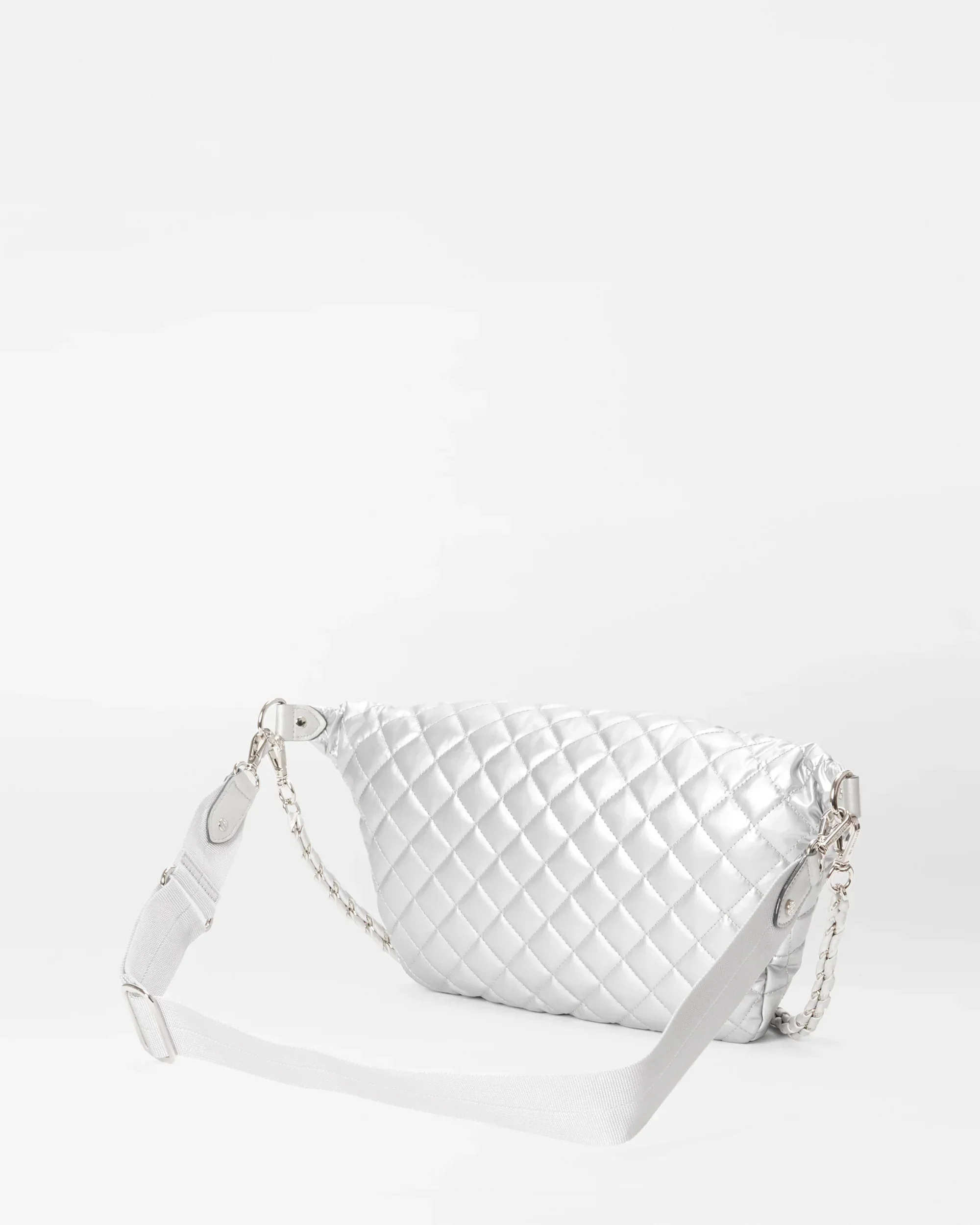 Matte Silver Crosby Crossbody Sling Bag
