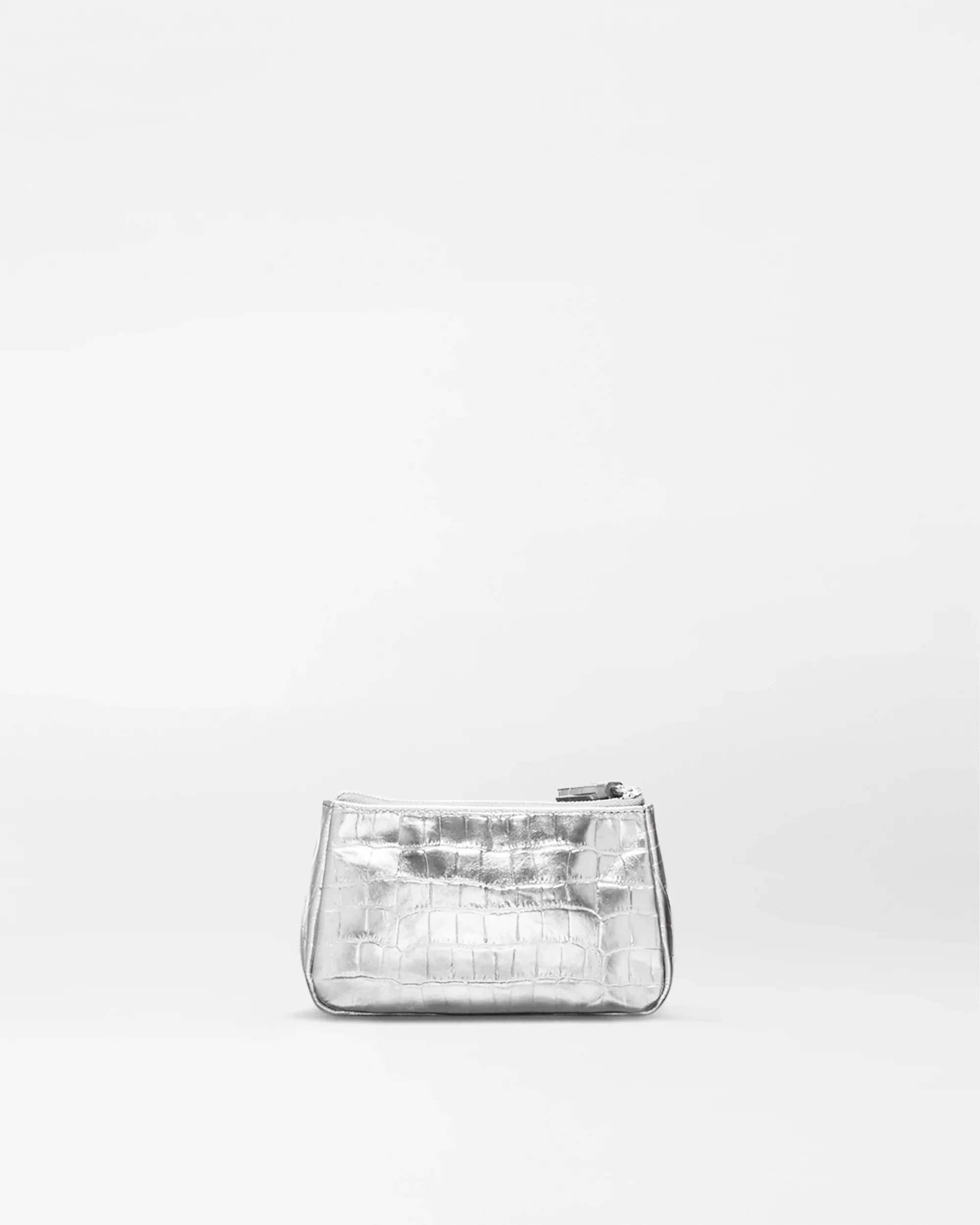 Silver Croc Effect Small Luna Cosmetic