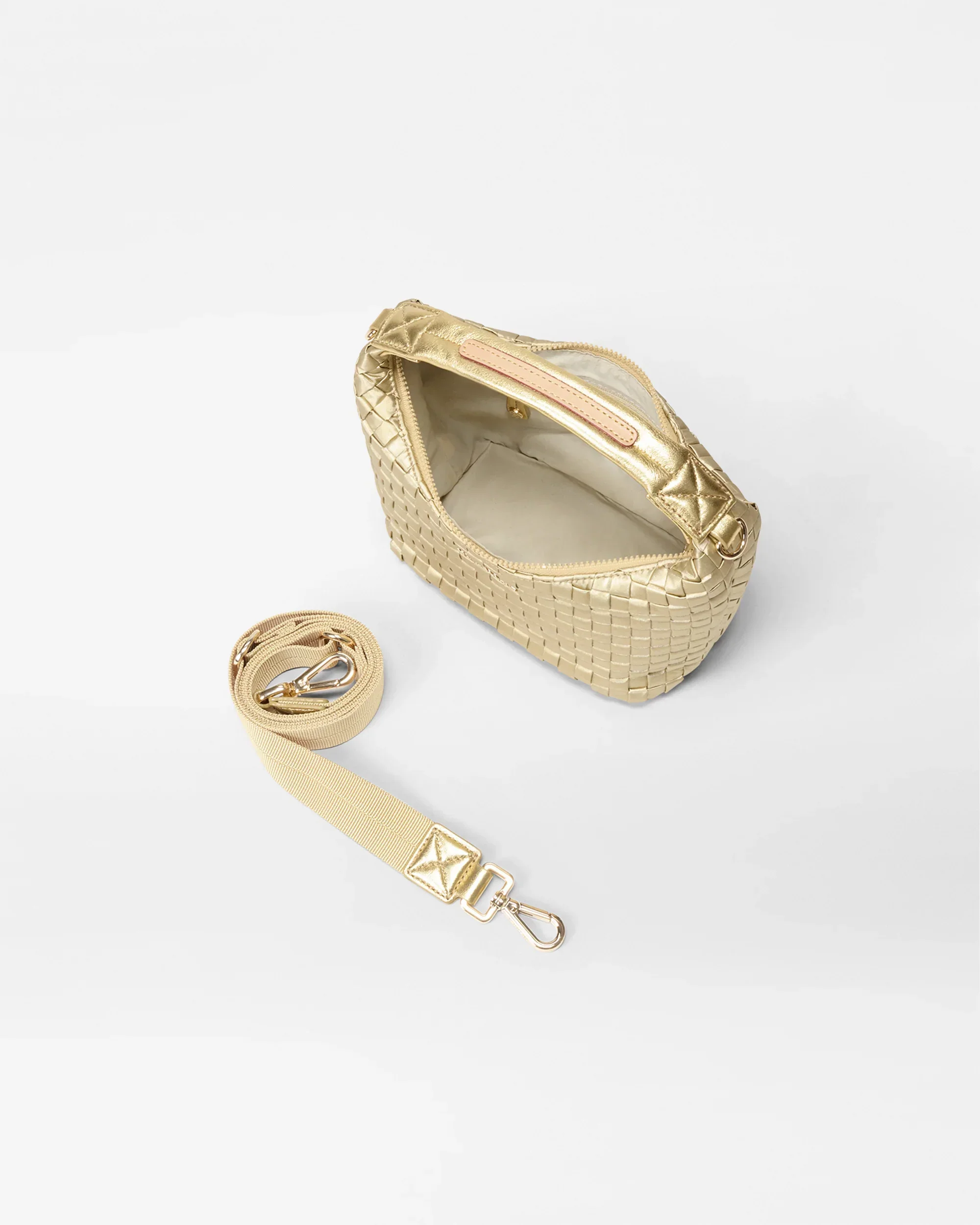 Light Gold Pearl Mini Woven Hobo
