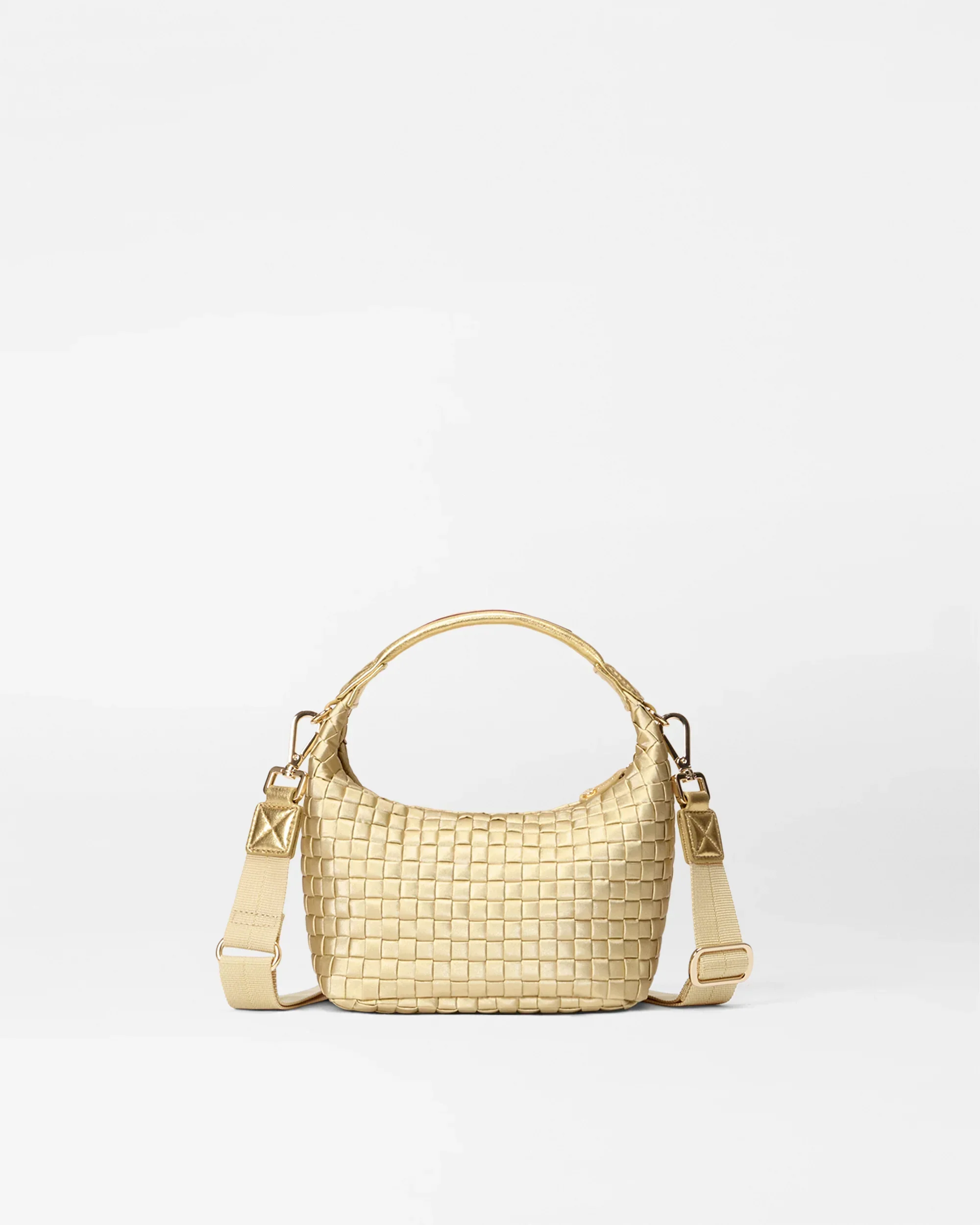 Light Gold Pearl Mini Woven Hobo