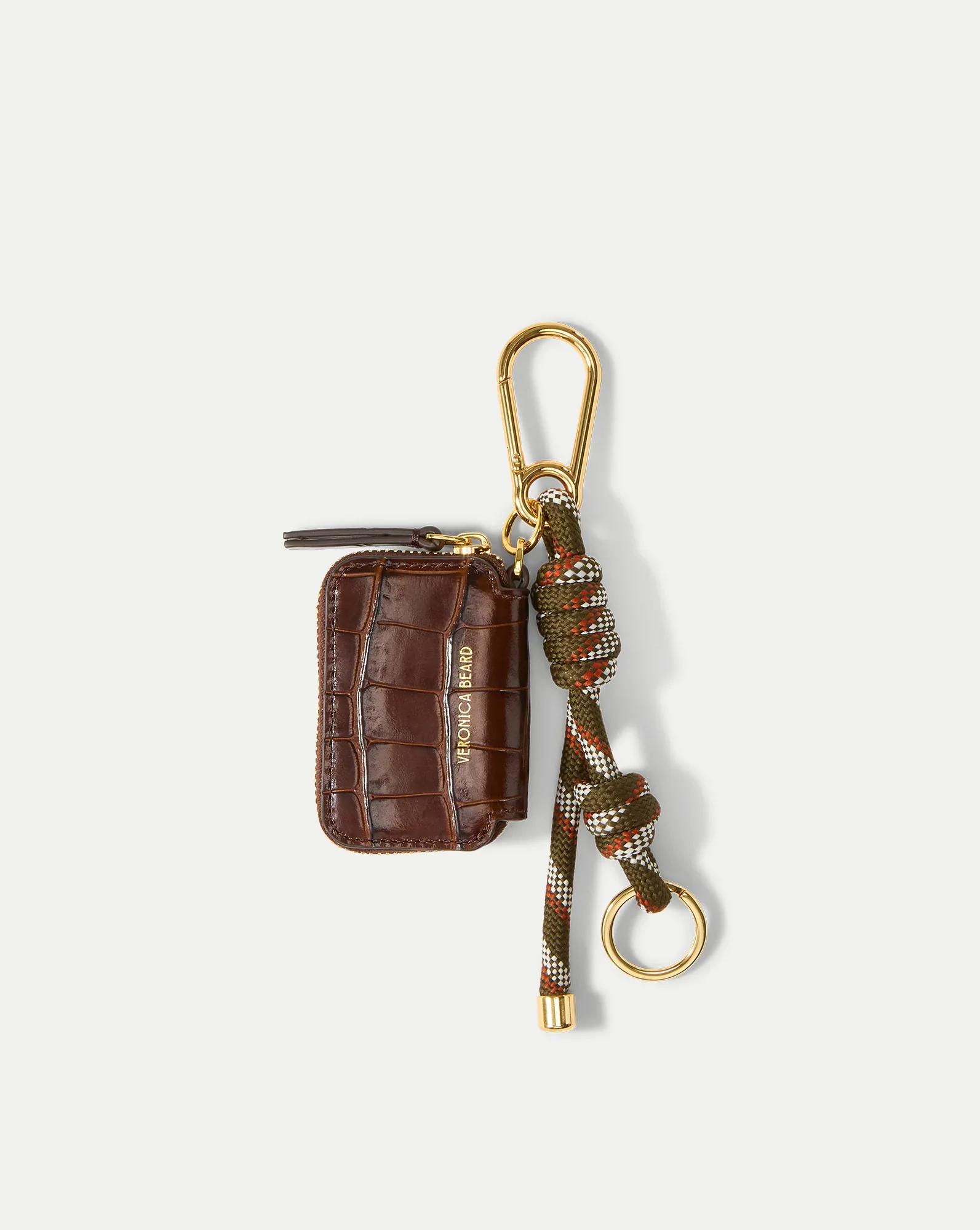 Croc-Embossed Zip Pouch Bag Charm
