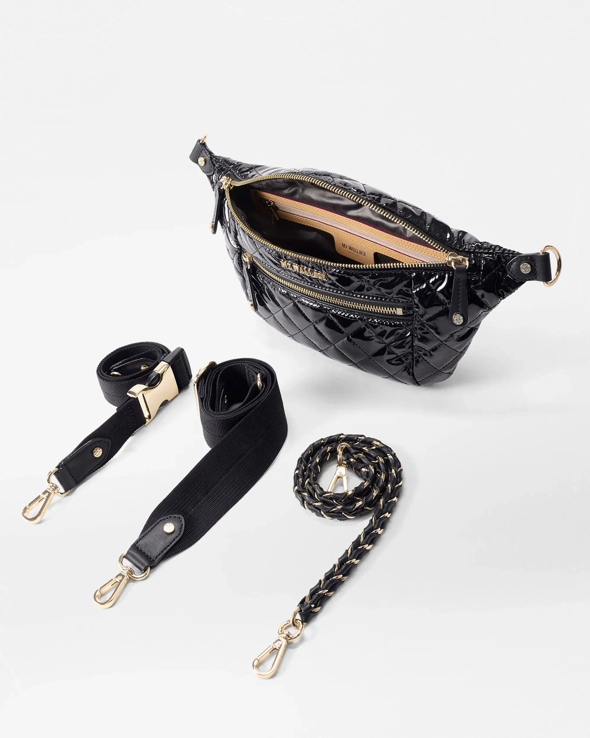 Black Lacquer Small Crosby Crossbody Sling