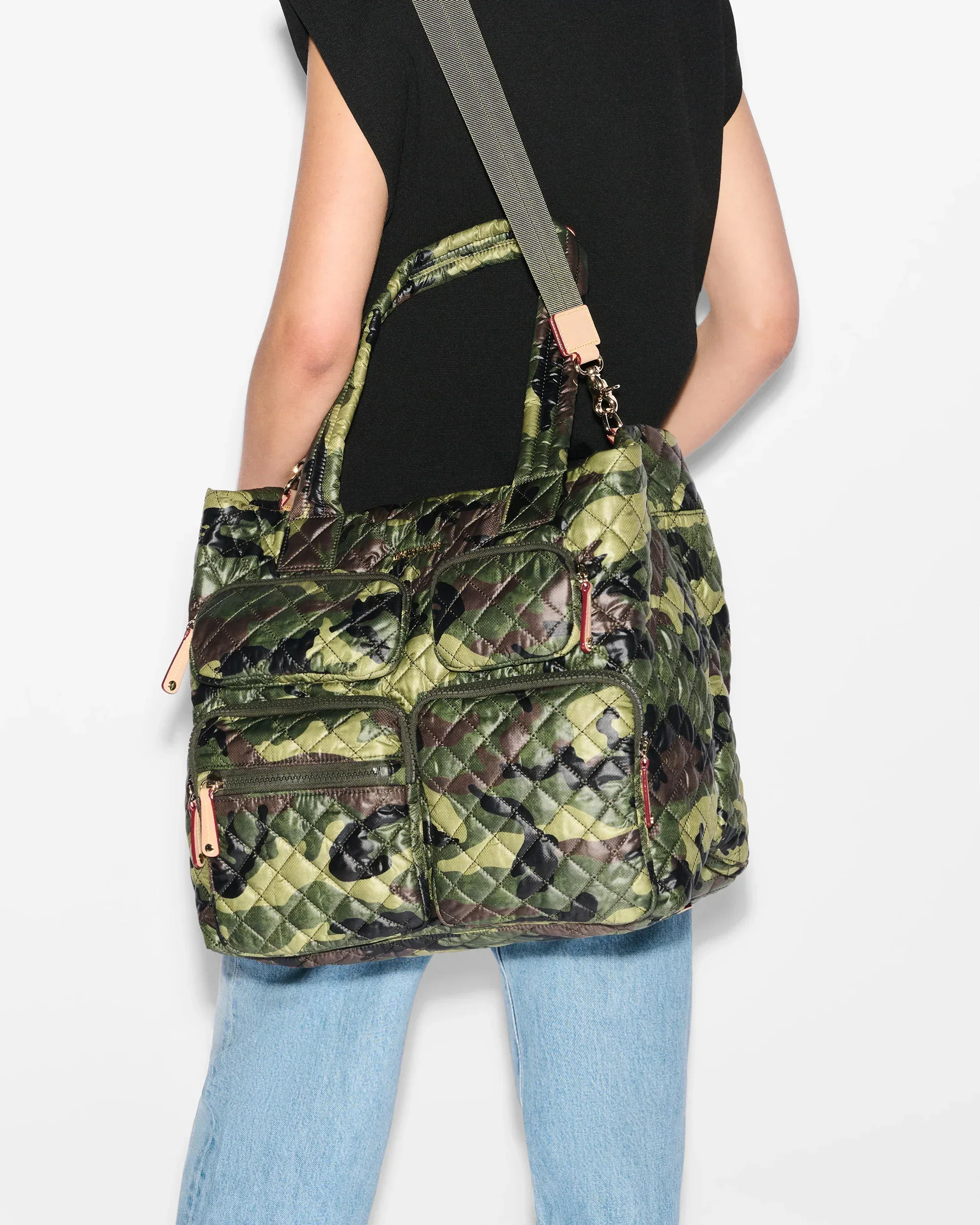 Green Camo Large Metro Travel Tote
