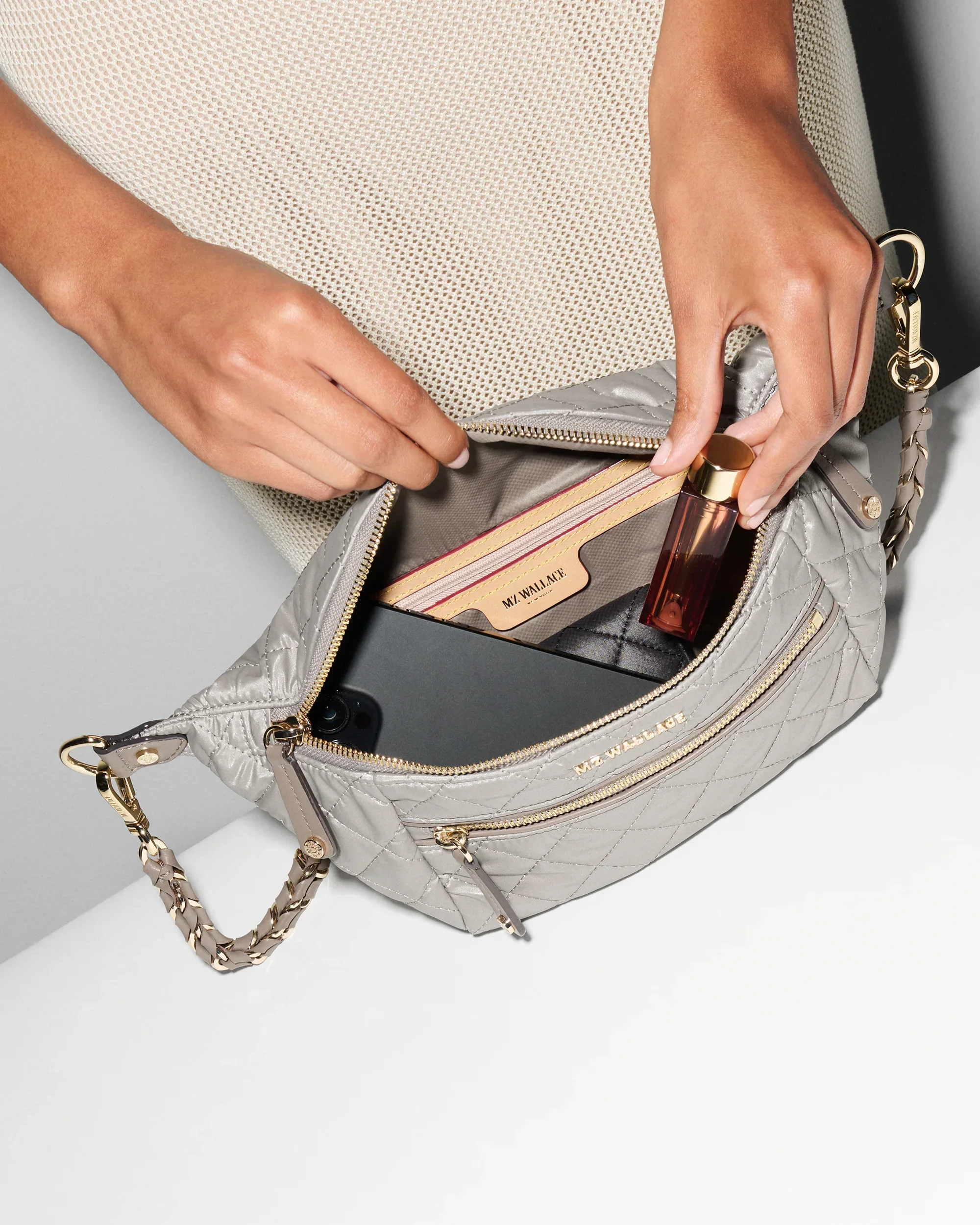 Sable Pearl Metallic Small Crosby Crossbody Sling