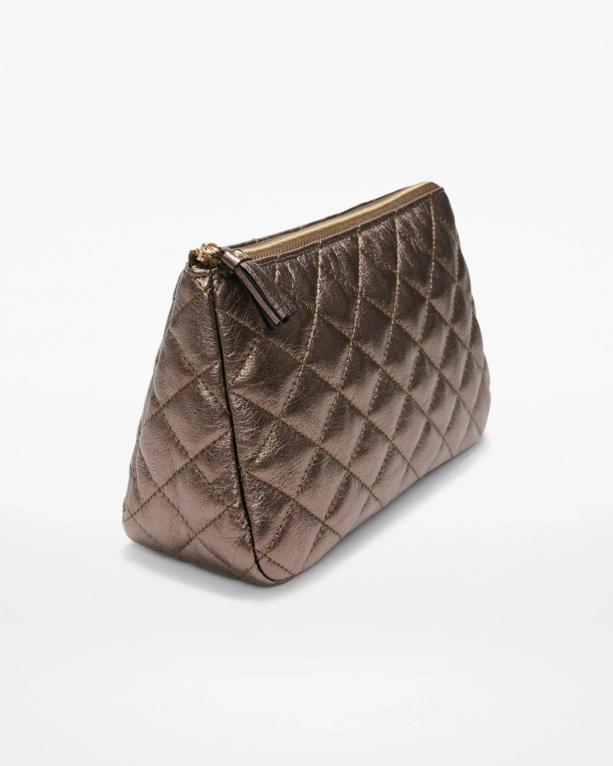 Espresso Metallic Leather Medium Luna Cosmetic